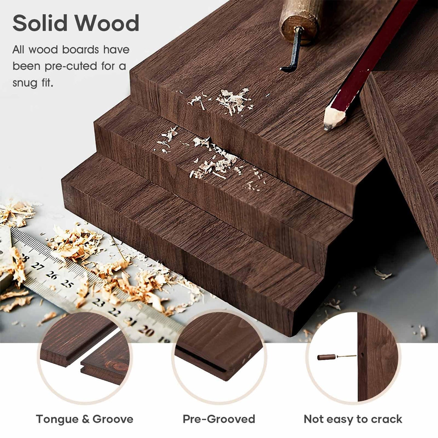 ROYMELO 36x84 inch Sliding Barn Wood Door Slab with 6.6ft Hardware Kit and Handle, Coffee, K Shape, Simple DIY Assembly