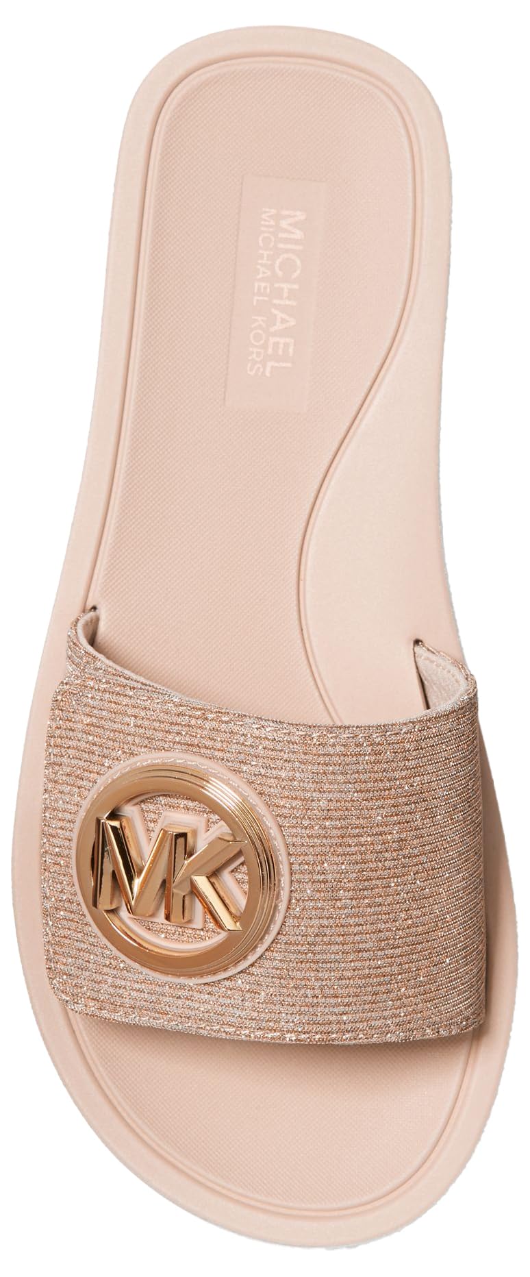 Michael Kors Women's MK Charm Slide, Rose Gold, 7