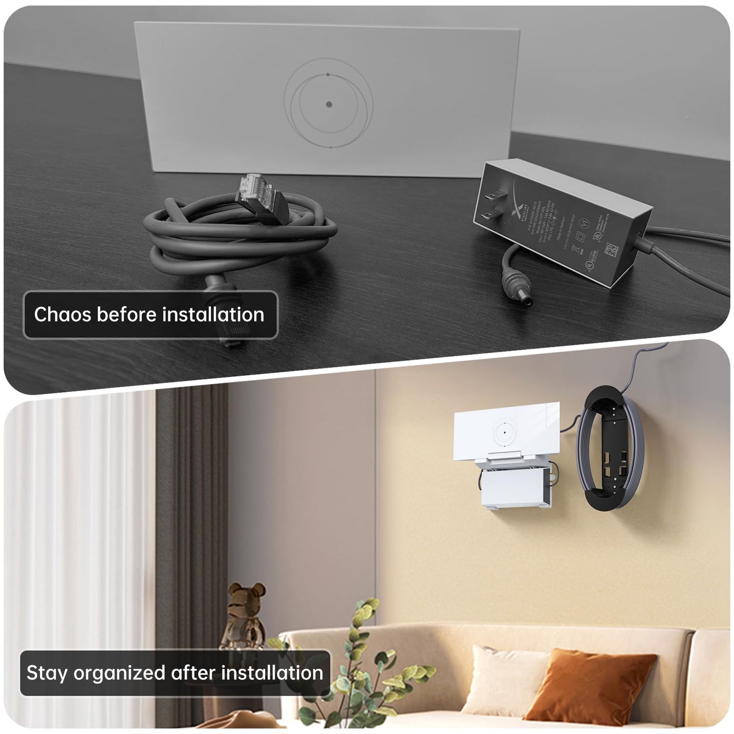 XLTTYWL Starlink Gen 3 Mount, All in One Starlink Standard V3 Mesh Router and Star Link Gen 3 Power Supply Mounting Kit for StarLink V3&Gen3 HP Standard Router,UTR-32