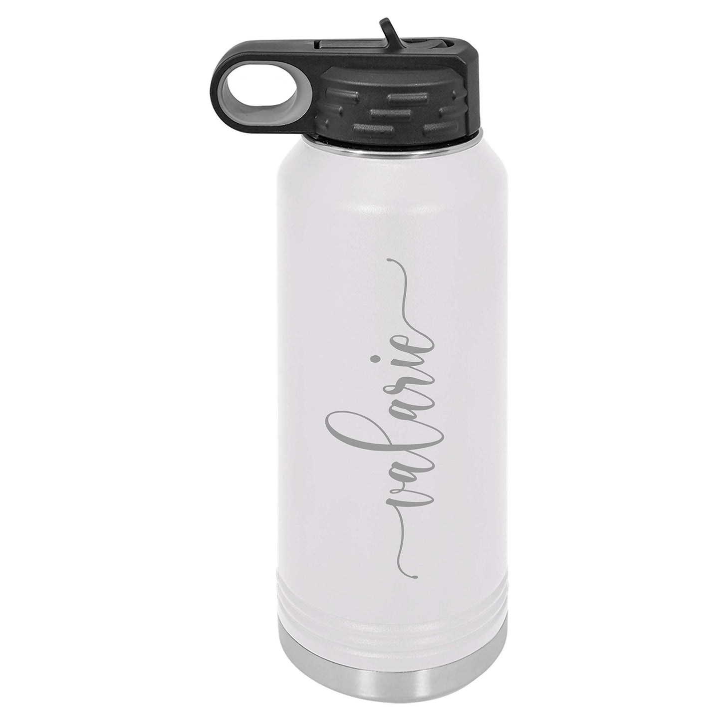 Personalized Water Bottle by Madi Kay Designs - Custom Laser Engraved, Insulated 18/8 Stainless Steel, Double-Walled, Copper Vacuum Insulated, Choose from 12 Fonts - 32 oz or 40 oz