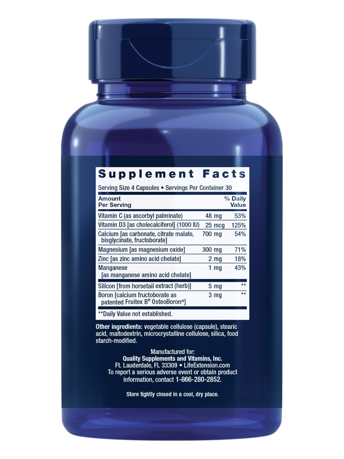 Life Extension Bone Restore Calcium Supplement, Vitamin D3, Magnesium, Boron, zinc, Manganese, Silicon, Helps Maintain Healthy Bone Density, Gluten-Free, Non-GMO, 120 Capsules