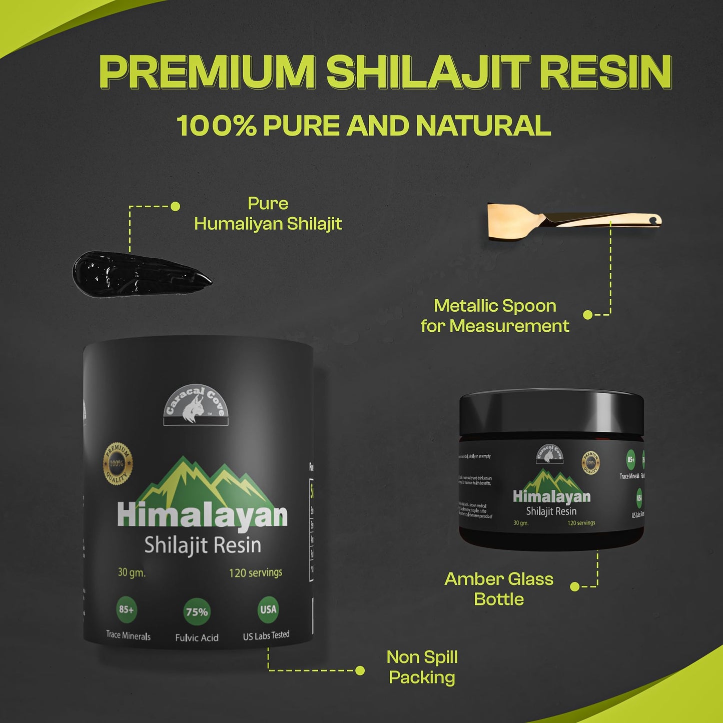 Gold Grade Shilajit Pure Himalayan Organic for Men and Women, Himalayan Shilajit 75%+ Fulvic Acid & 85+ Trace Minerals - Pure shilajit Resin for for Energy & Immunity (1, 30 Grams Pure Shilajit)