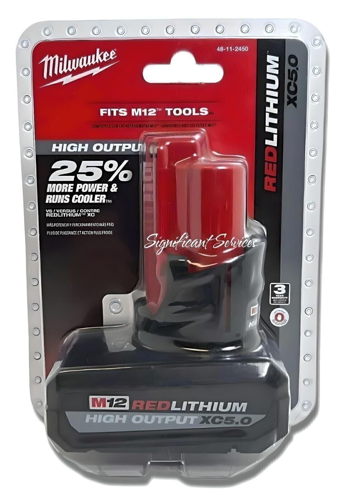 Milwaukee 48-11-2450 12V Lithium-Ion High Output 5Ah Battery Pack (G0803029)