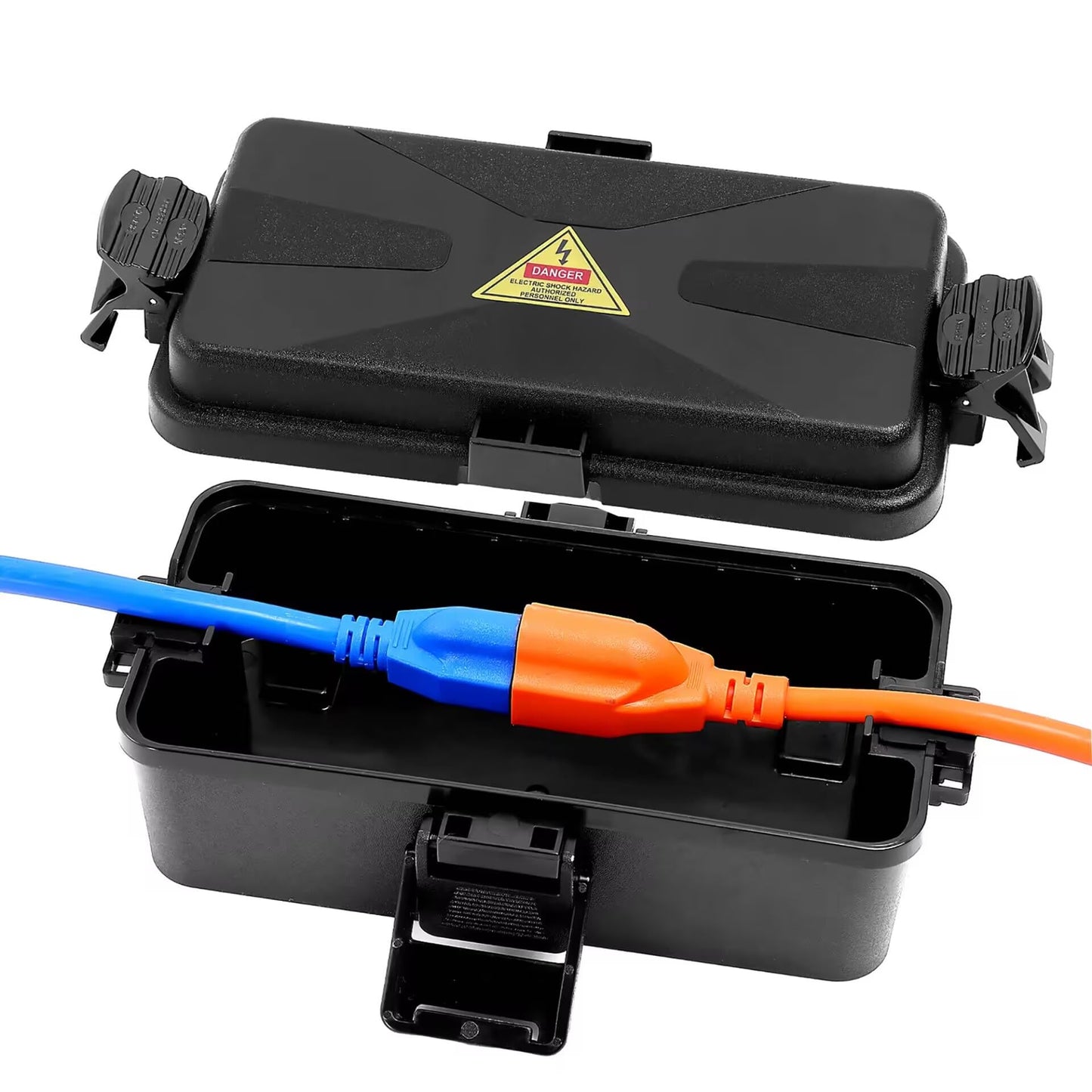 DIQMIAQ Outdoor Electrical Box Waterproof IP54 Black Outdoor Extension Cord Cover(Inner 6.5 x 3.5 x 2.2inch), Wall-Hangable Waterproof Box for Plug, Halloween, Christmas String Lights (1 PCS Black)