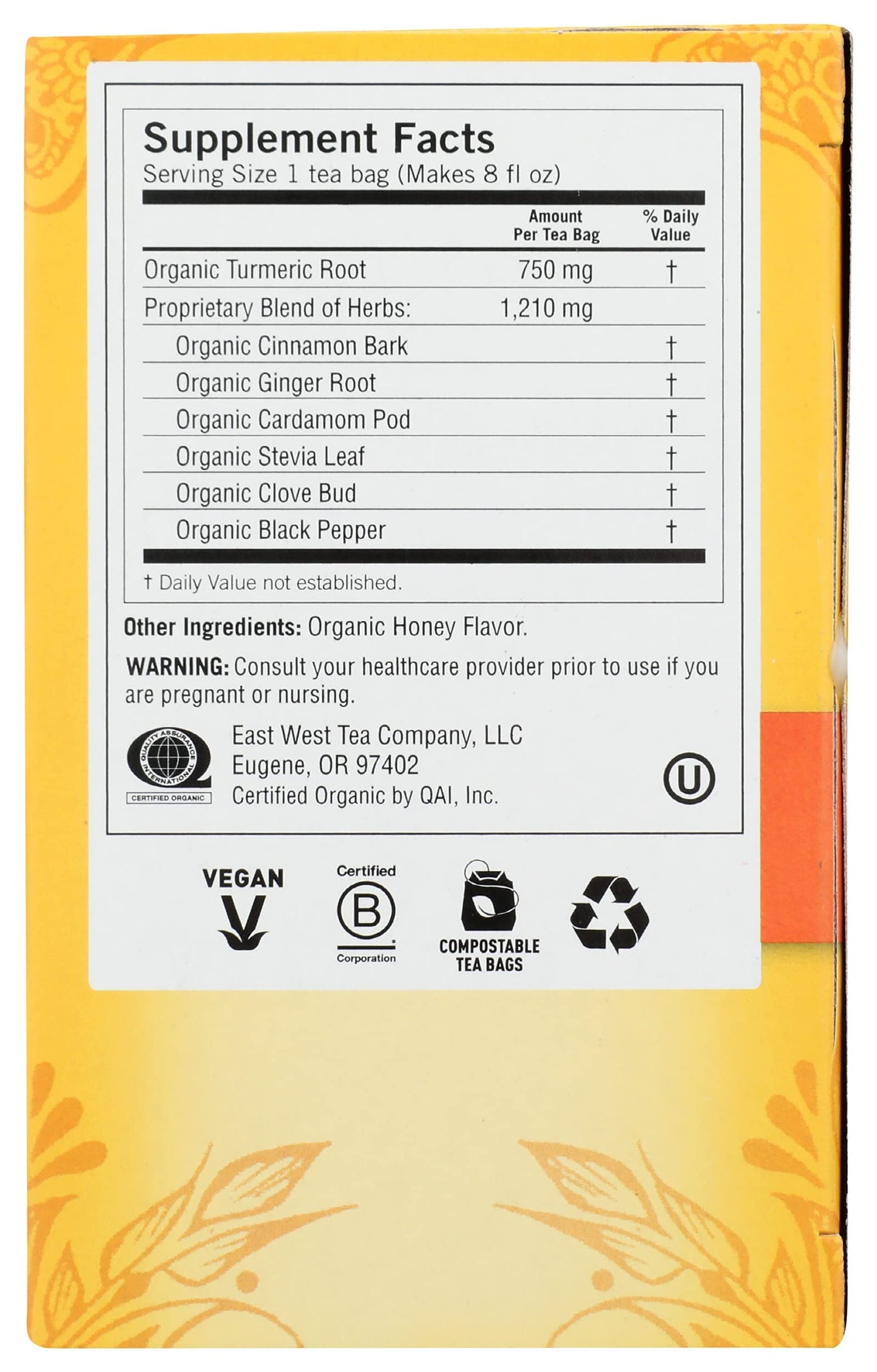 Yogi Tea, Honey Chai Turmeric Vitality, 16 ct