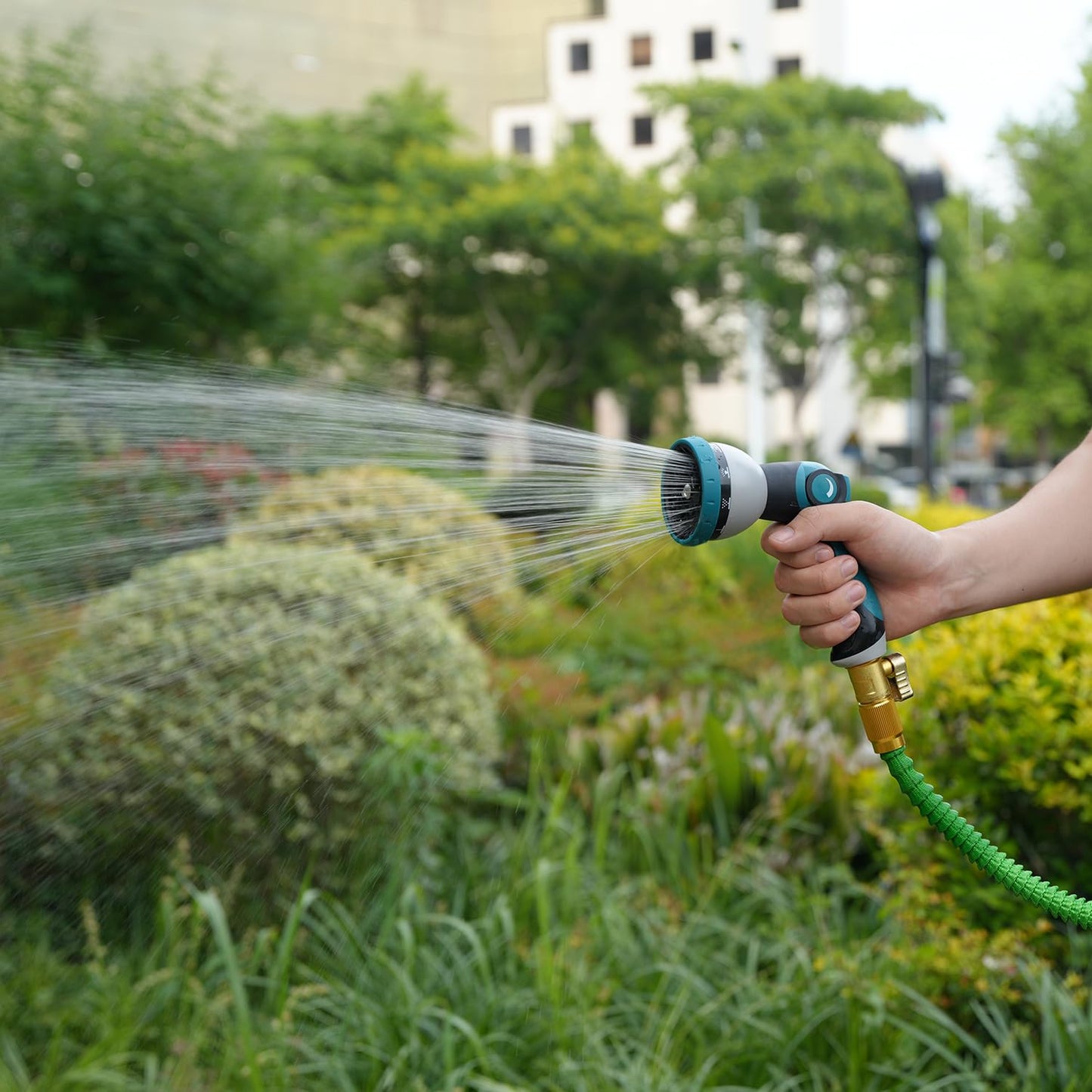 Hose Nozzle, Garden Hose Nozzle with 10 Spray Patterns, Thumb Control On Off Valve, Adjustable and Heavy Duty for Washing Car, Watering Plants, Washing Pets, and Home Use