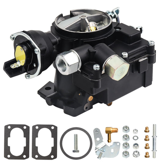 Marine Carburetor for Mercruiser Carburetor 3.0L 2.5L 2 Barrel Carb 4CYL Engine 3310-8M0045397 864940A01 Black Mercarb, w/Electric Choke Jet Long Linkage Gasket, Base Bolt Pattern is 3 3/4 X 2 inches