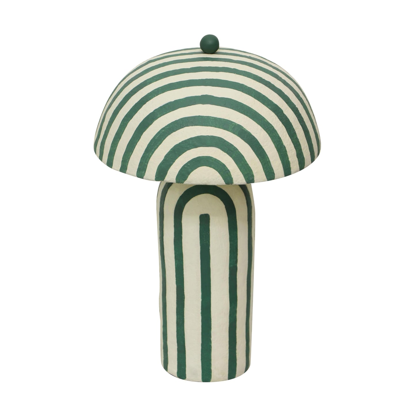Tov Furniture Maiori Dark Green Striped Papier Mache Table Lamp