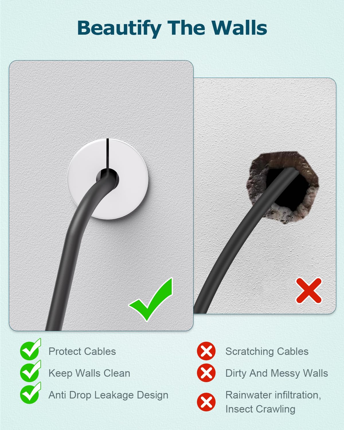 4 PCS 3/4 inch Wall Grommets for Starlink Cable Grommets White Non-Slip Starlink Wall Cable Pass Through Bushing Grommets 19mm Diameter Silicone 3/4 inch Starlink Cable Routing Kit for Protecting Cord