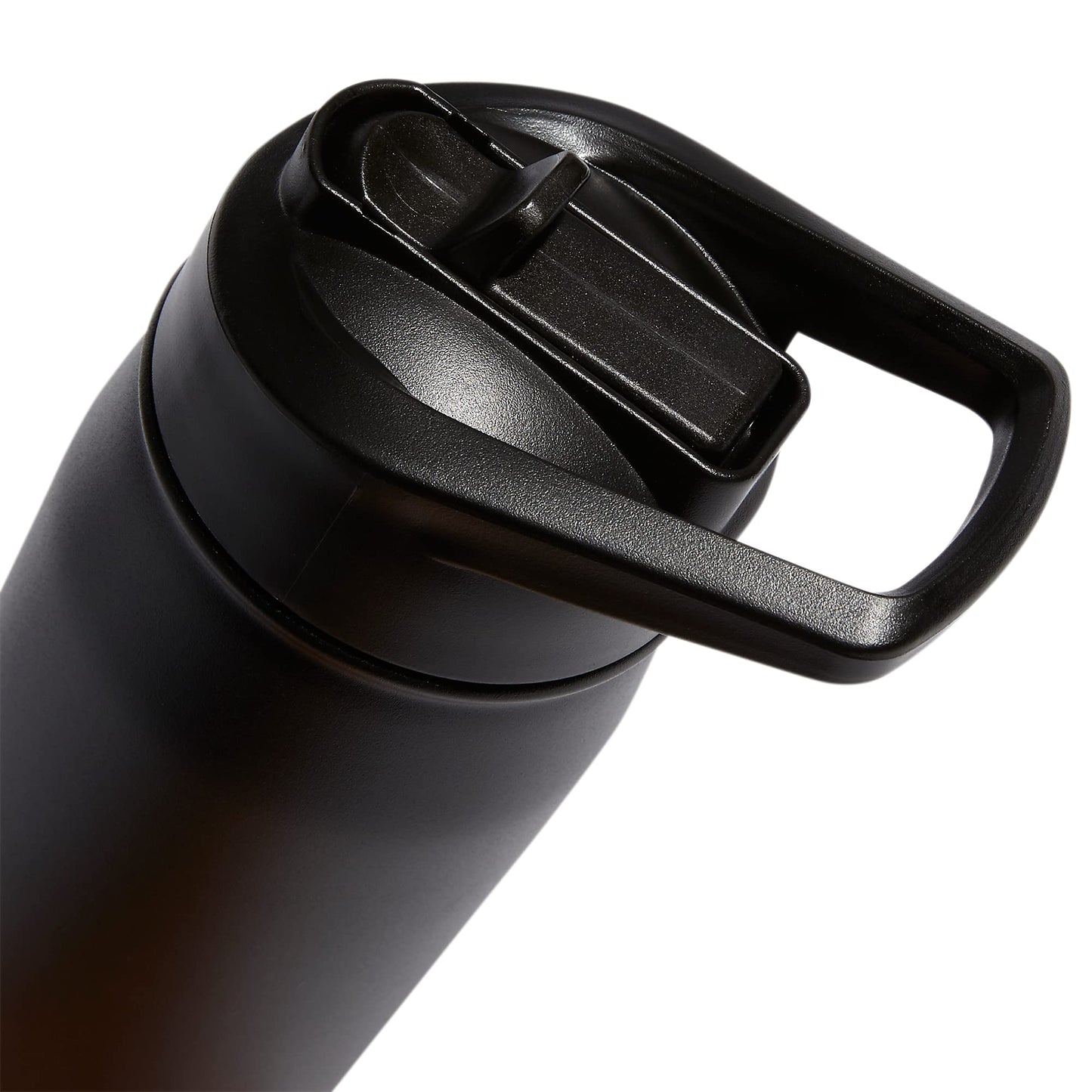 adidas 600 ML (20 oz) Straw Top Metal Water Bottle, Hot/Cold Double-Walled Insulated 18/8 Stainless Steel, Black/Onix Grey, One Size