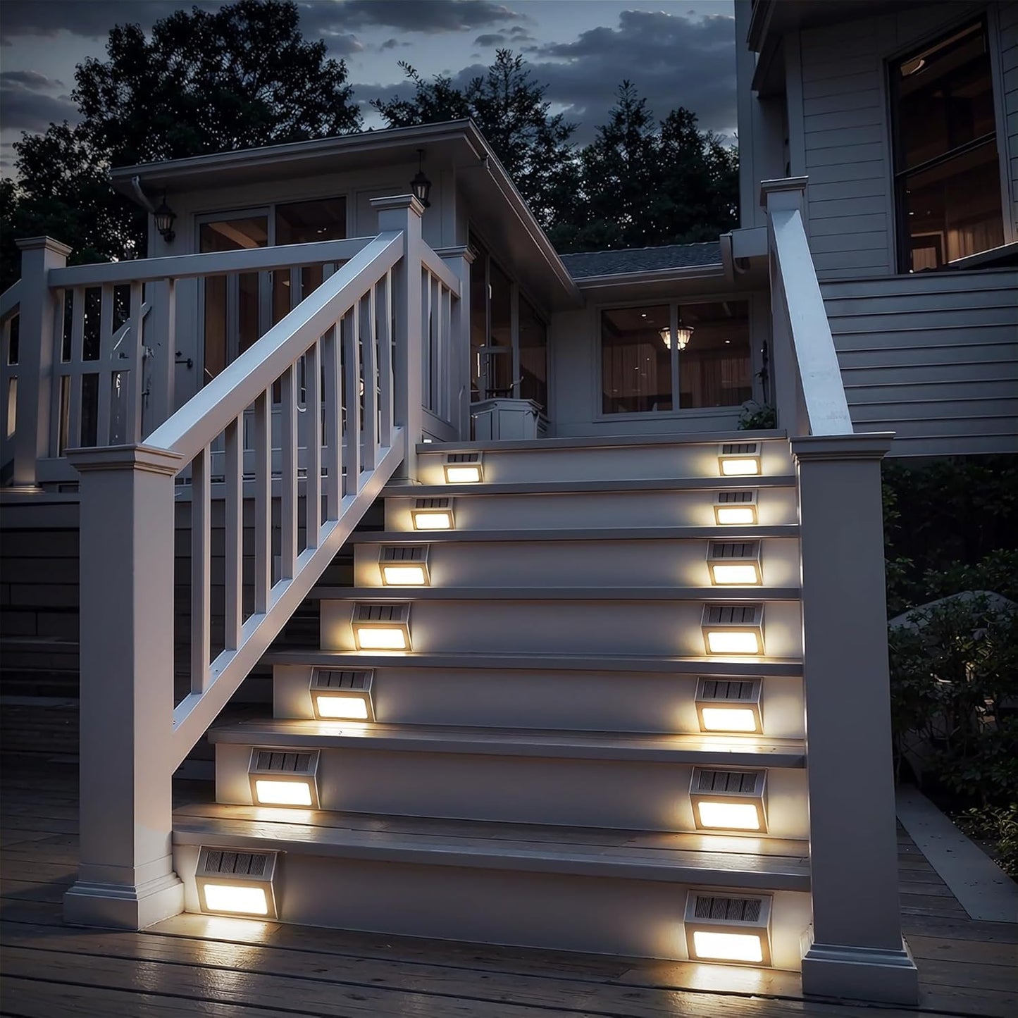 Otdair Solar Lights Outdoor Waterproof, Solar Fence Lights Auto On/Off, Bright LED Outdoor Lighting for Fence, Patio, Deck, Garden, Pathway