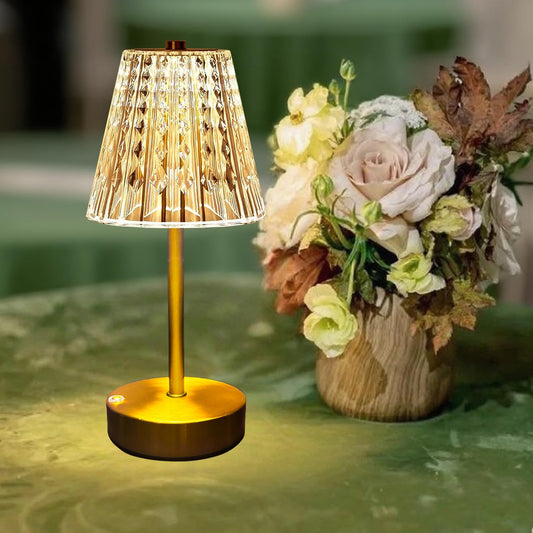 Gold Cordless Table Lamp Rechargeable,5000mAh Battery Operated Lamps,Mini Small Crystal Table Lamp for Restaurant Dining Bathroom/Kitchen Counter/Rechargable Touch Lamp for Home Dinner Shower Lamp