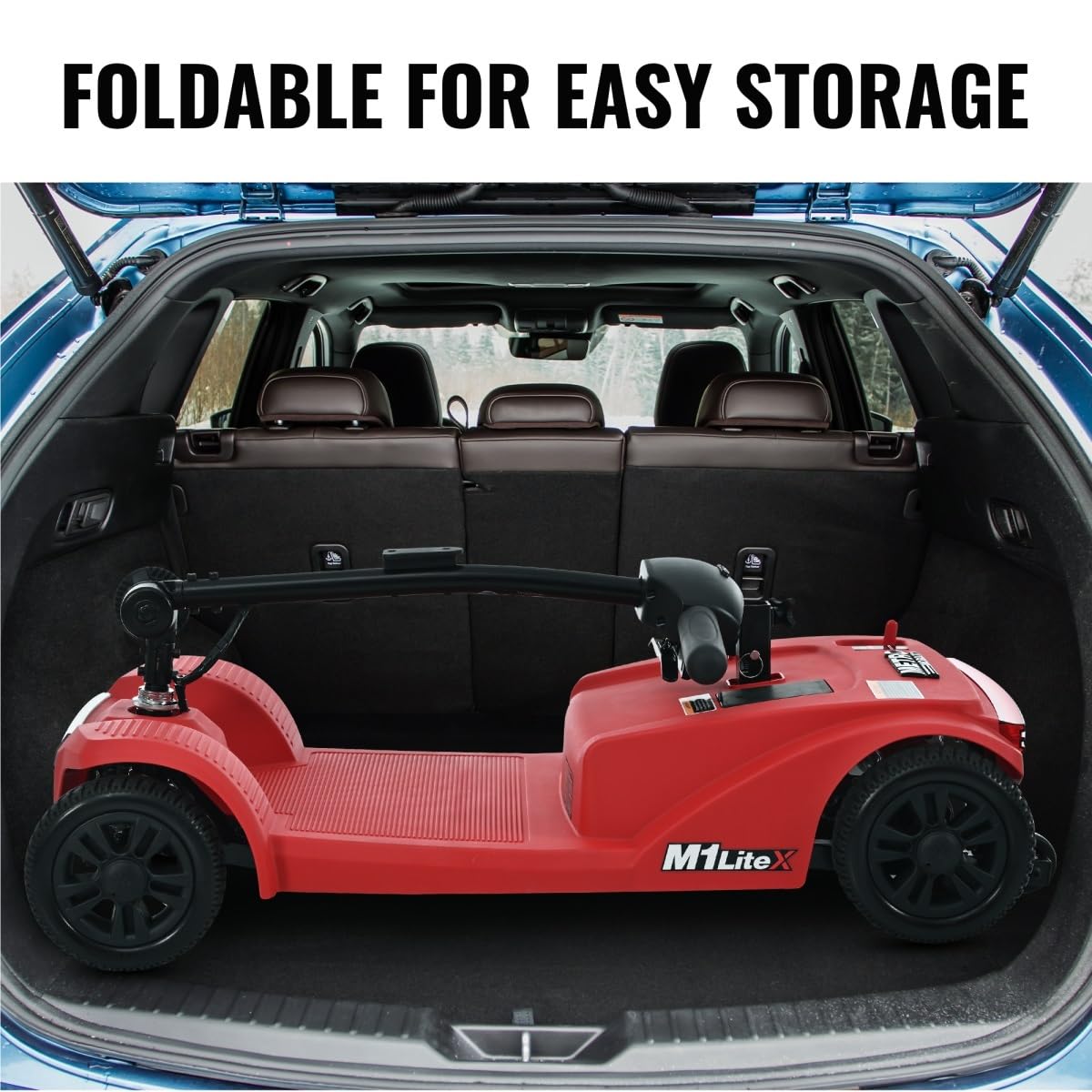 Red Foldable Electric Mobility Scooter - Compact & User - Friendly