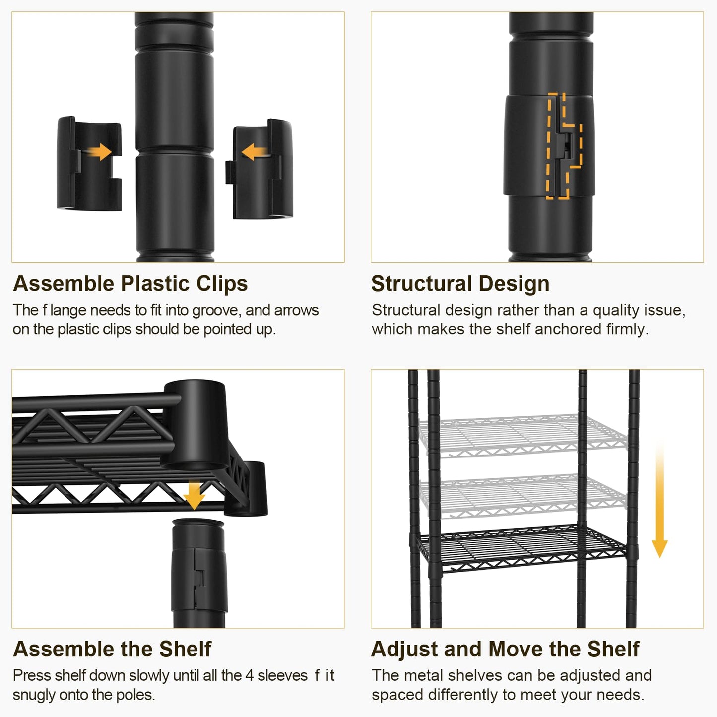 Ulif U13 Medium Over Washer and Dryer Storage Shelves, 6 Tiers Laundry Room Standing Shelf with 2 Hanger Rods, Space Saver Clothes Drying Rack, 57.8" W x 22" D x 77.4" H, Black