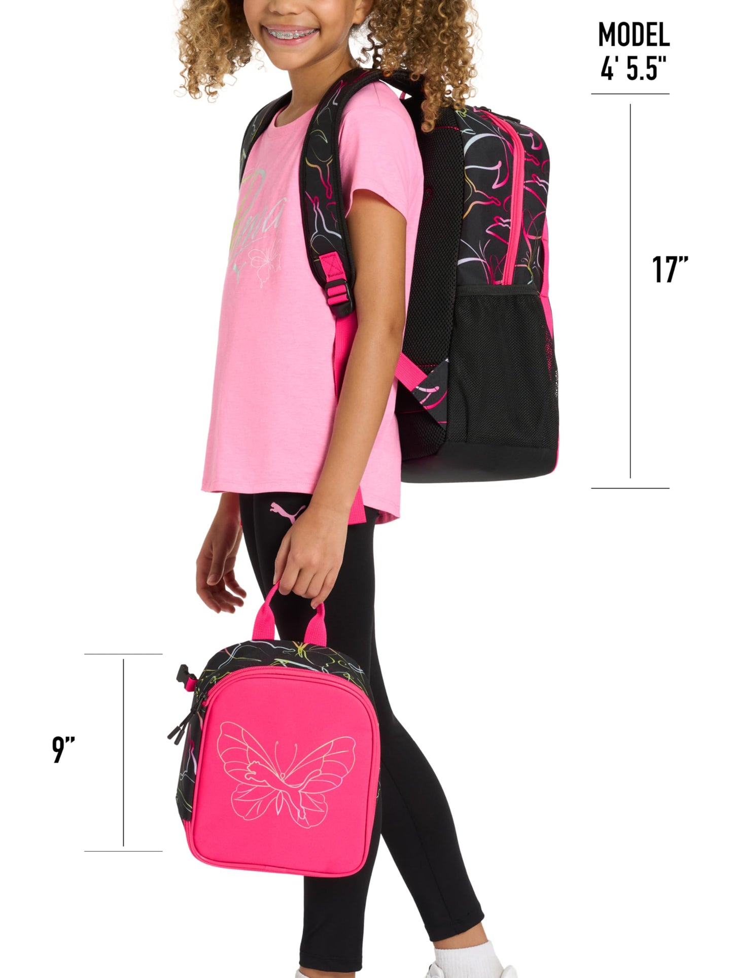 PUMA Unisex Kid's Colony Lunch Kit & Backpack Combo, Knockout Pink, Medium