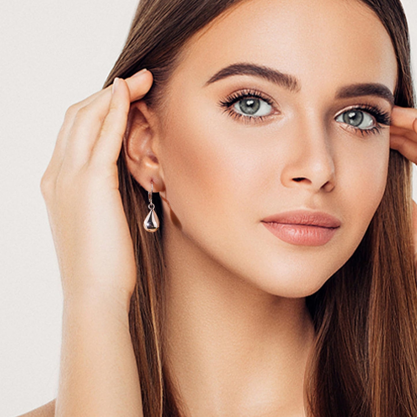 Sterling Silver Teardrop Earrings for Women Girls Silver Drop Leverback Dangle Earrings for Girls Hypoallergenic Leverback Drop Silver Earring
