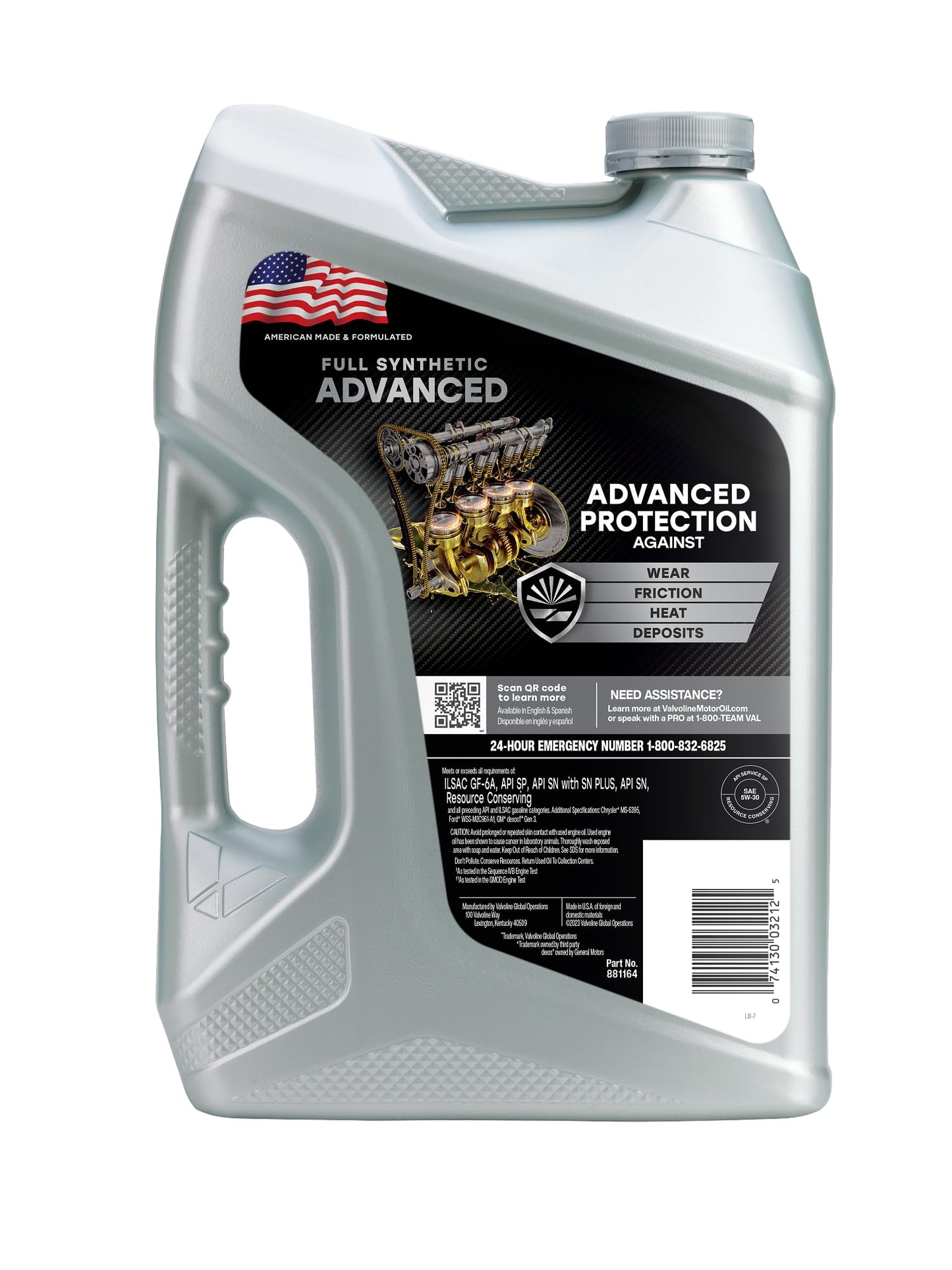 Valvoline Advanced Full Synthetic SAE 5W-30 Motor Oil 5 QT