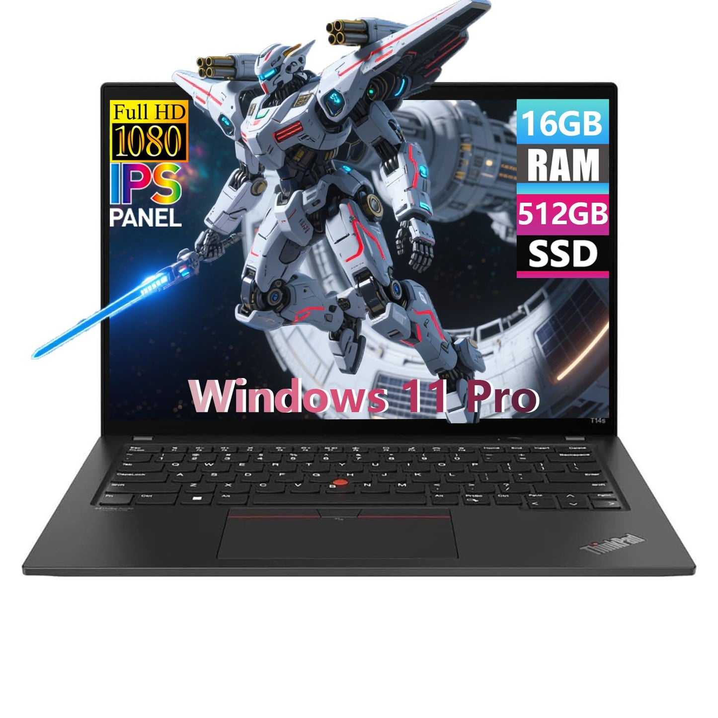 Lenovo Thinkpad T14S Business Laptop, 14" FHD (1920 x 1080), Core i5-10310U 1.7Ghz-4.4GHz, 512GB SSD, 16GB DDR4 RAM, Backlit Keyboard, Webcam, Windows 11Pro (Renewed)
