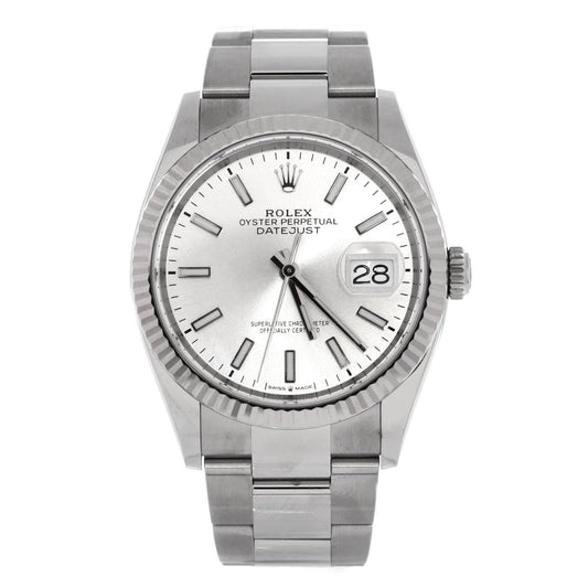 Rolex, Pre-Loved Oyster Perpetual Datejust Automatic Watch Stainless Steel and White Gold 36