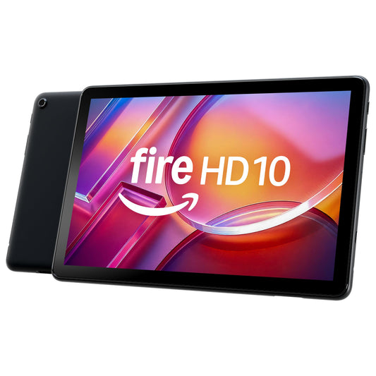 Amazon Fire HD 10 tablet (newest model) built for relaxation, 10.1" vibrant Full HD screen, octa-core processor, 3 GB RAM, 64 GB, Black