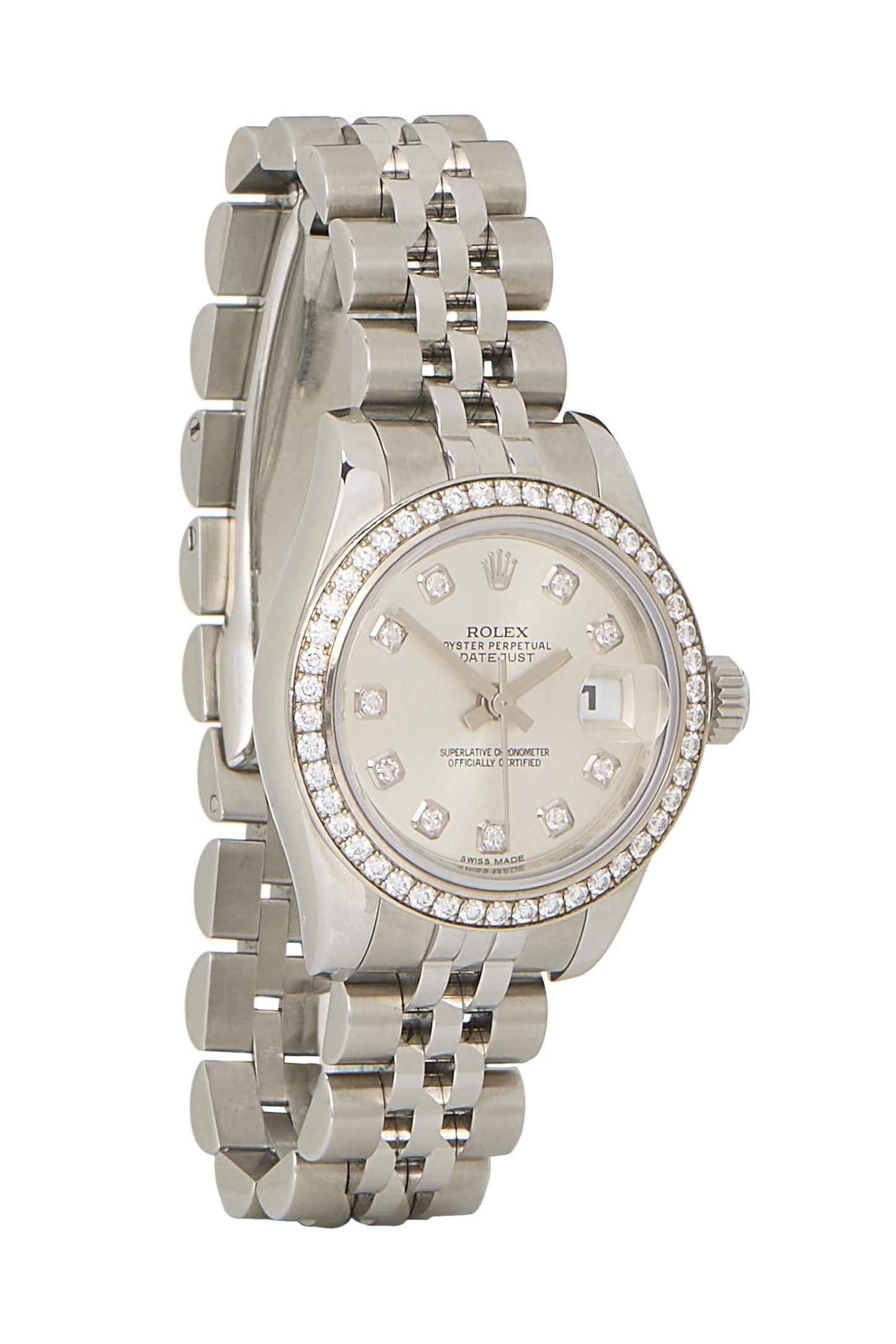 Rolex, Pre-Loved 18k White Gold & Diamond Datejust 179384 26mm, Silver