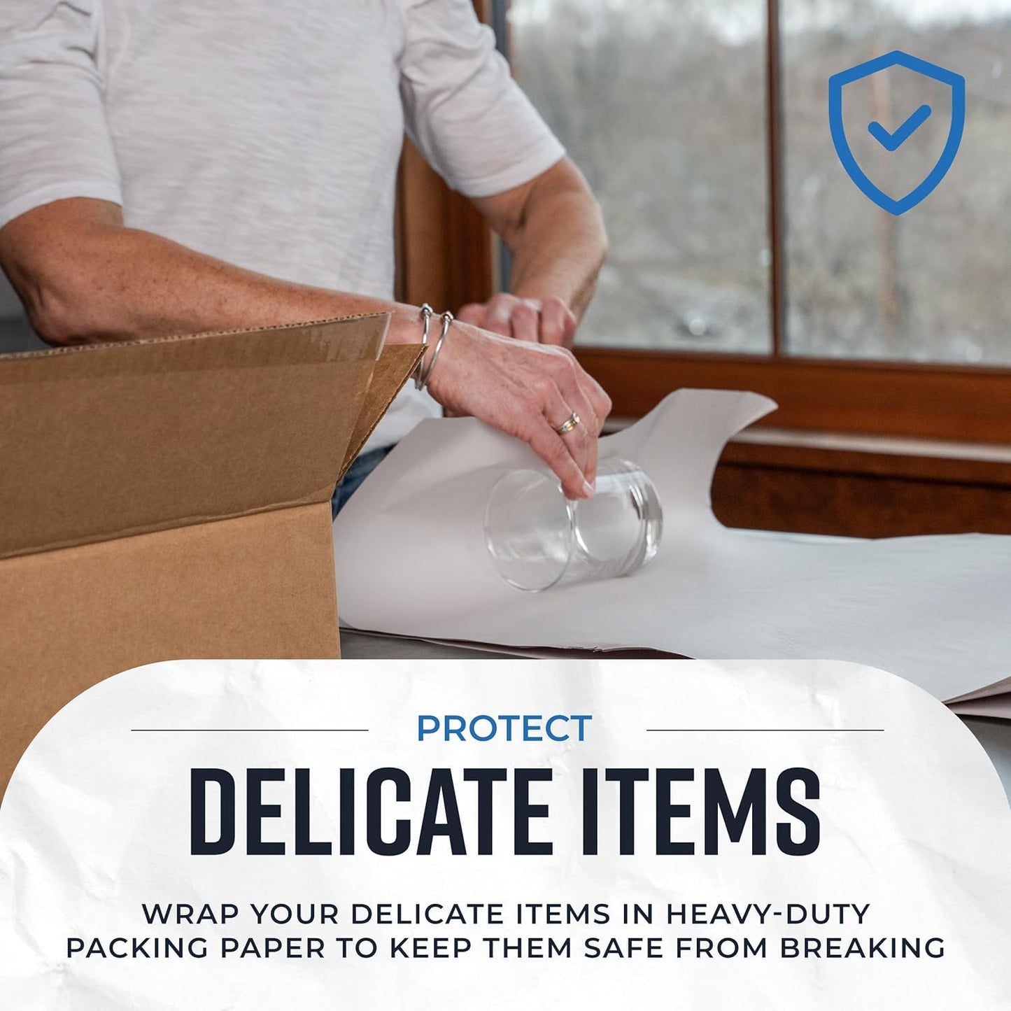 Bryco Goods Newsprint Packing Paper Sheets for Moving - 10lb - 320 Sheets of Newspaper Paper - Wrapping and Protecting Fragile Items, Box Filler, Shipping Supplies - 27" x 17" - Made in the USA