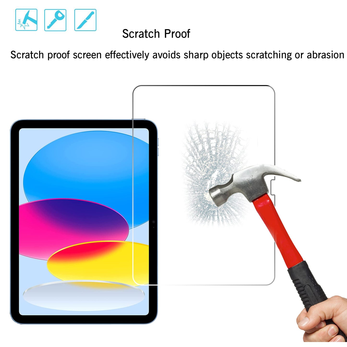 Ailun Screen Protector for iPad 11th A16 2025 [11 Inch] / 10th Generation 2022 [10.9 Inch], Tempered Glass [Face ID & Apple Pencil Compatible] Ultra Sensitive Case Friendly [2 Pack]