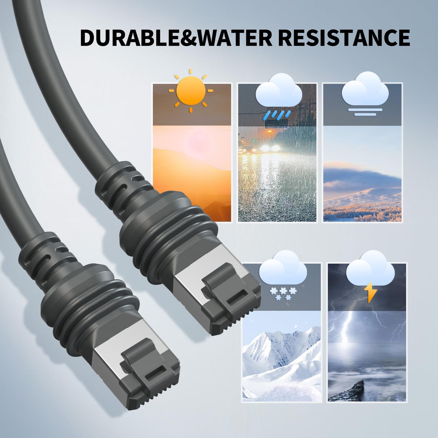 LUCMO 100FT/ 30M Starlink Gen 3 Cable for Starlink Standard Generation 3, Replacement Extension Cable Waterproof Satellite Starlink Standard V3 Cable (100FT), Grey