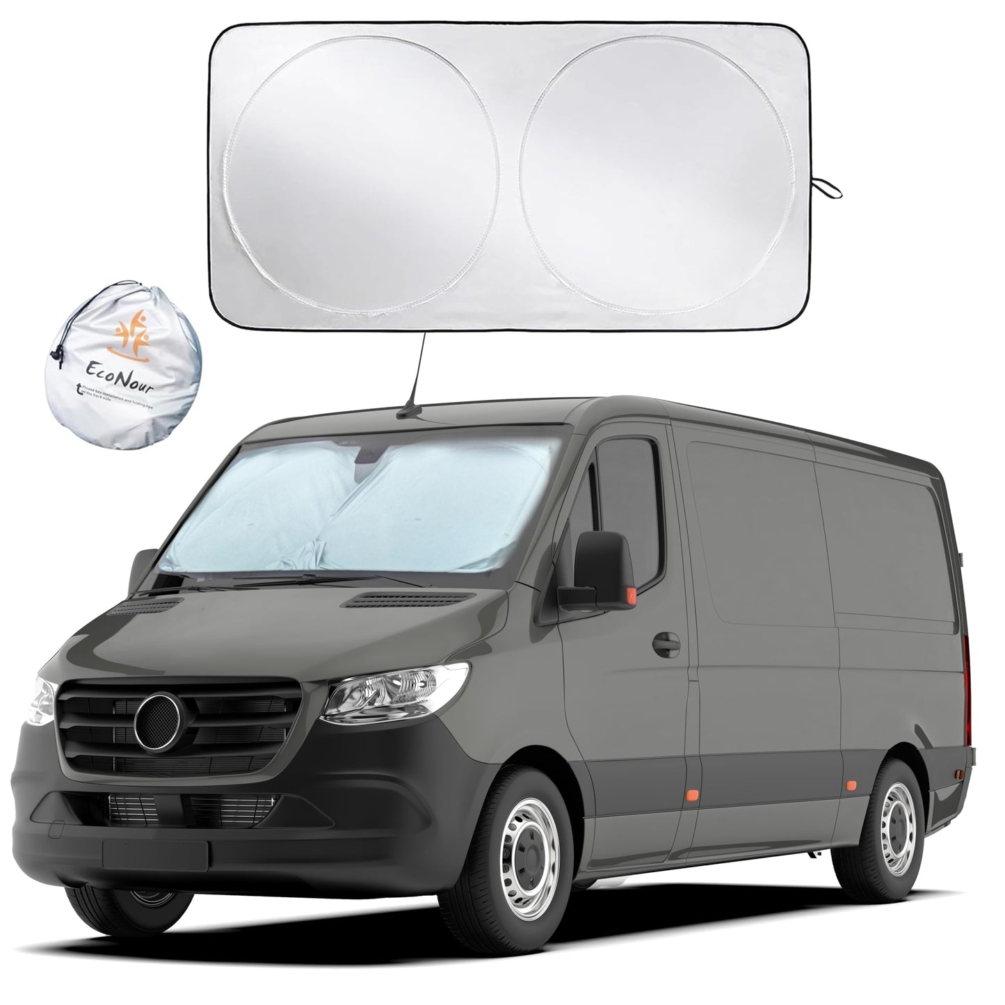 EcoNour Foldable Sunshade for Car Windshield | Dashboard Shield for Your Vehicle | Auto Window Shades for UV Rays and Sun Screen Protection | XXXX-Large (75 inches x 37 inches)