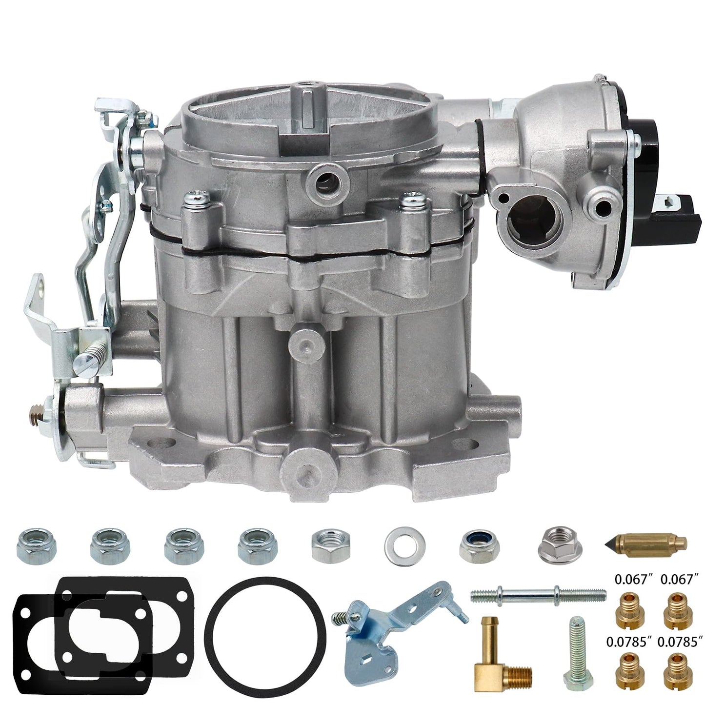 NENKUTEN Marine Carburetor 2 Barrel Carb for Mercruiser 3.0L 2.5L 4 CYL Engines with Electric Choke Jets Long Linkage and Gaskets nut, Replace 3310-864940A01, Base Bolt Pattern is 3 3/4 X 2 inches
