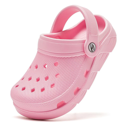 HOBIBEAR Kids Garden Clogs Toddler Sandals for Boys Girls Slipper Beach Water Shoes Slip on (Toddler/Little/Big Kids)(5, Pink)