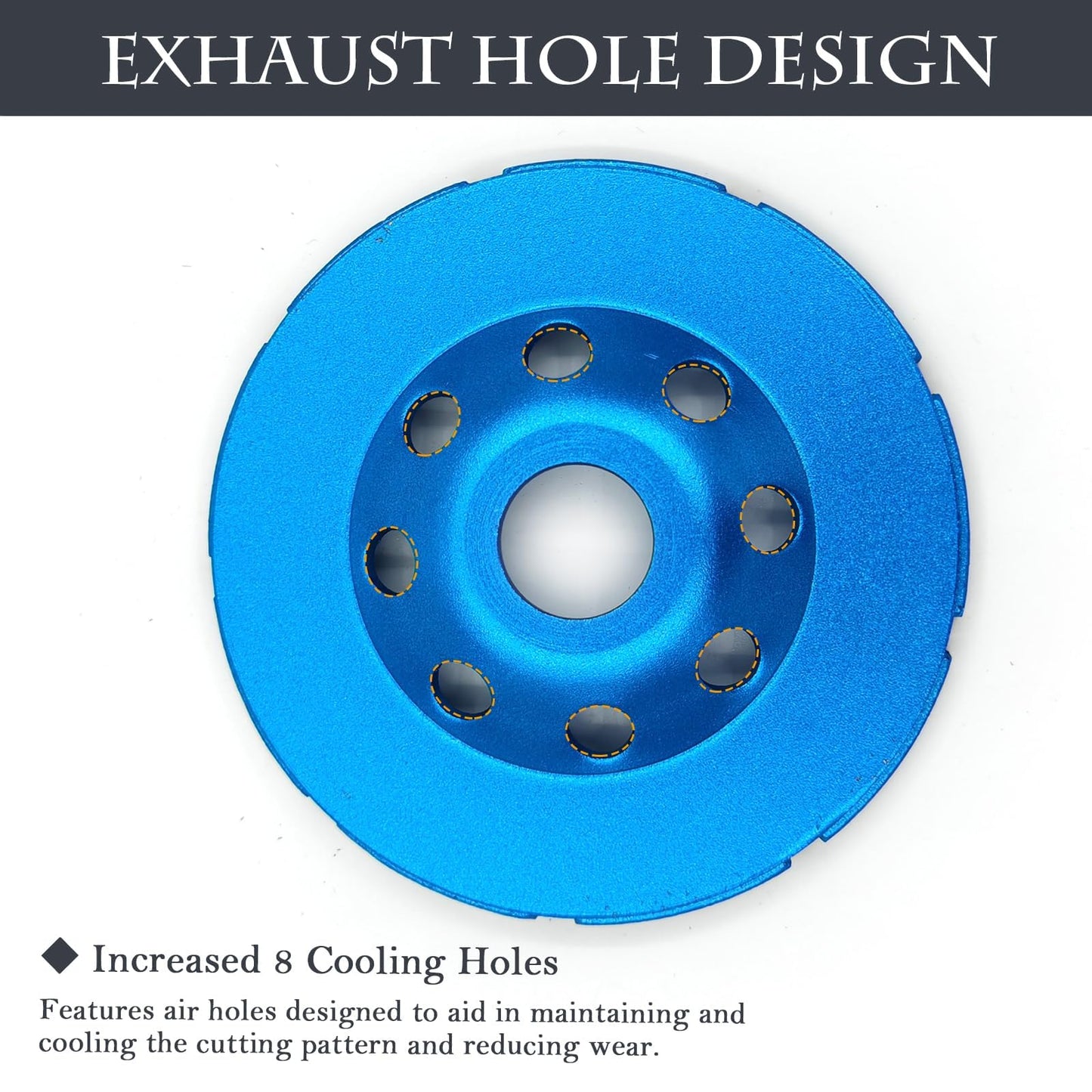 SWIGRANCE 2Pcs Diamond Concrete Grinding Cup Wheels 115mm 4-1/2" Set (Double Row + Turbo Row Segment), Fits 7/8" Arbor for Angle Grinder, Shaping Cleaning Concrete Masonry Marble Granite Brick