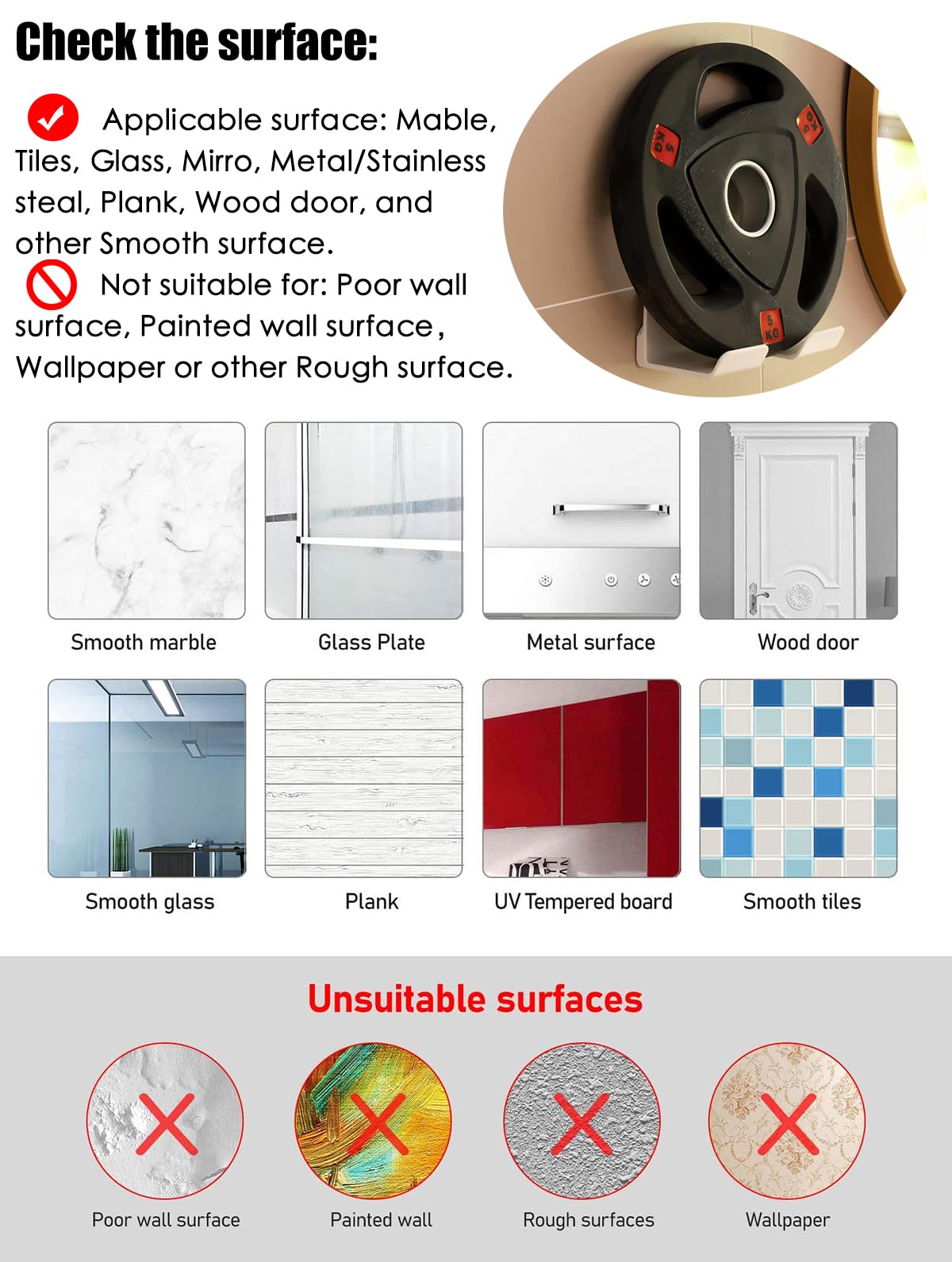 SUPTEC Universal Hair Dryer Holder, Blow Dryer Hanger Wall Mount for Hair Dryer Hook with Plug&Cord Organizer Self Adhesive for Cabinet Bathroom(1 Pack White)