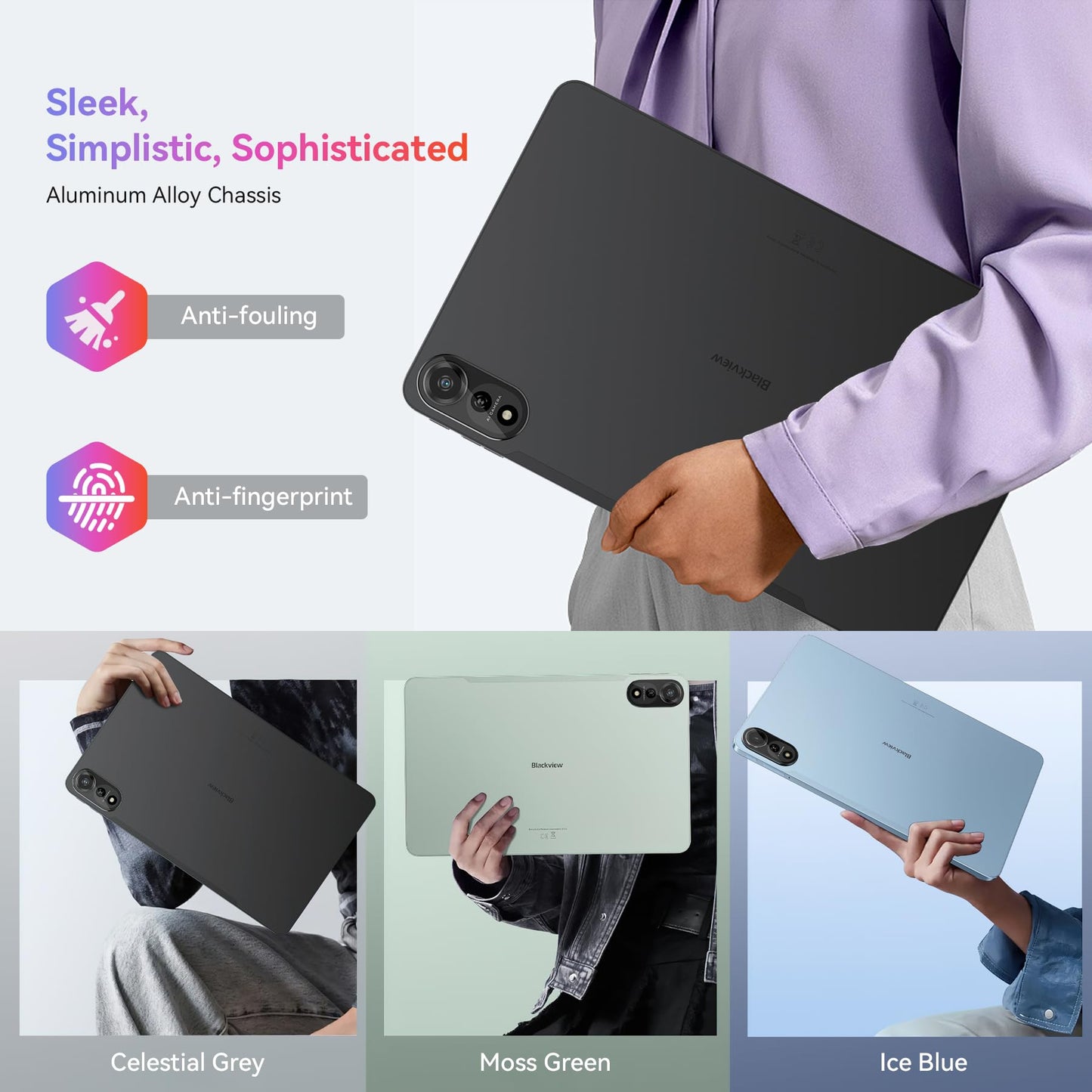 Blackview Android 15 Tablet Mega2 2025, 12 inch Android Tablet with FHD+2K Display, 24GB RAM + 256GB ROM, 9000mAh, Pen &Case, Octa-core Unisoc T615, Widevine L1, Google GMS, Gray