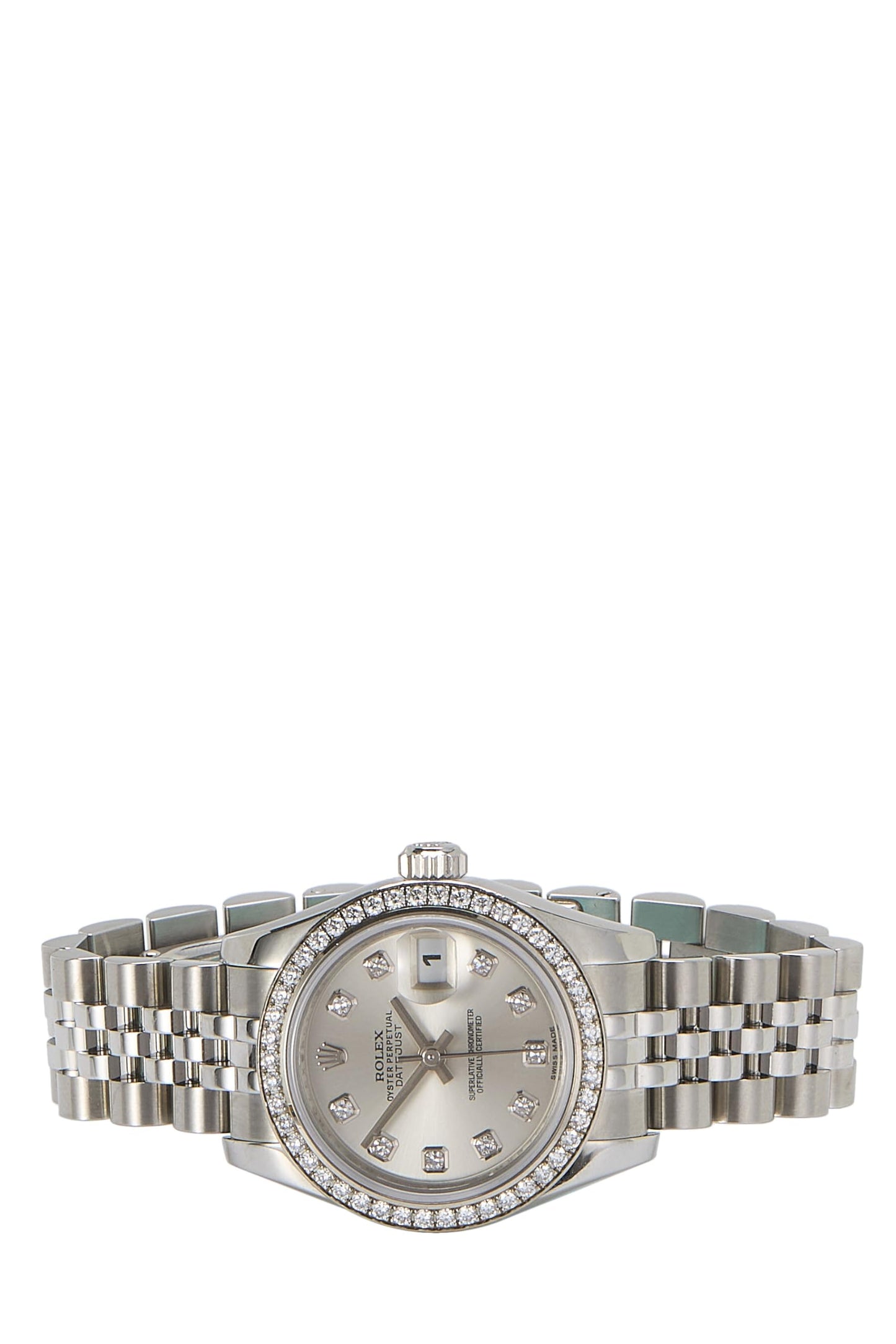 Rolex, Pre-Loved 18k White Gold & Diamond Datejust 179384 26mm, Silver