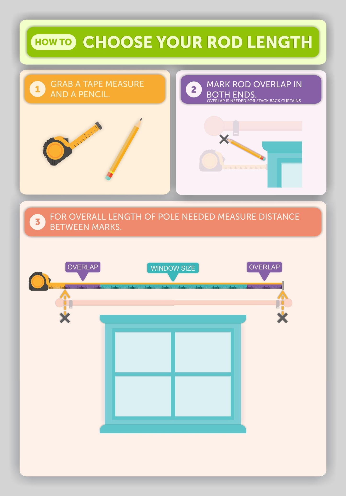 Ivilon Window Curtain Rod End Cap - 1 inch Pole. 120 to 240 Inch. Satin Nickel