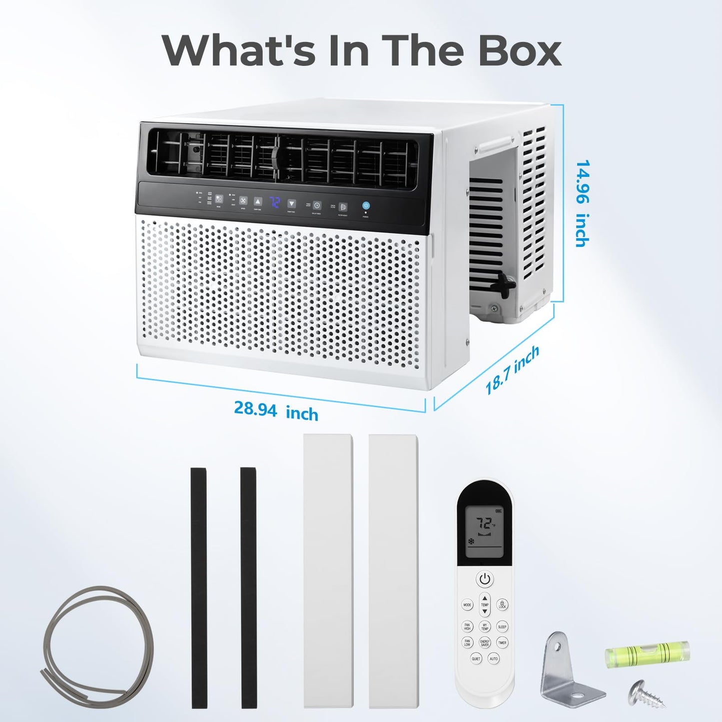 U-shaped Window Air Conditioner, 12000 BTU Window AC Unit Cools Up 550 Sq.ft, Saddle Air Conditioner Window Unit with Cooling, Dehumidifier and 3 Fan Speeds, 24-hour Timer, Installation Kit