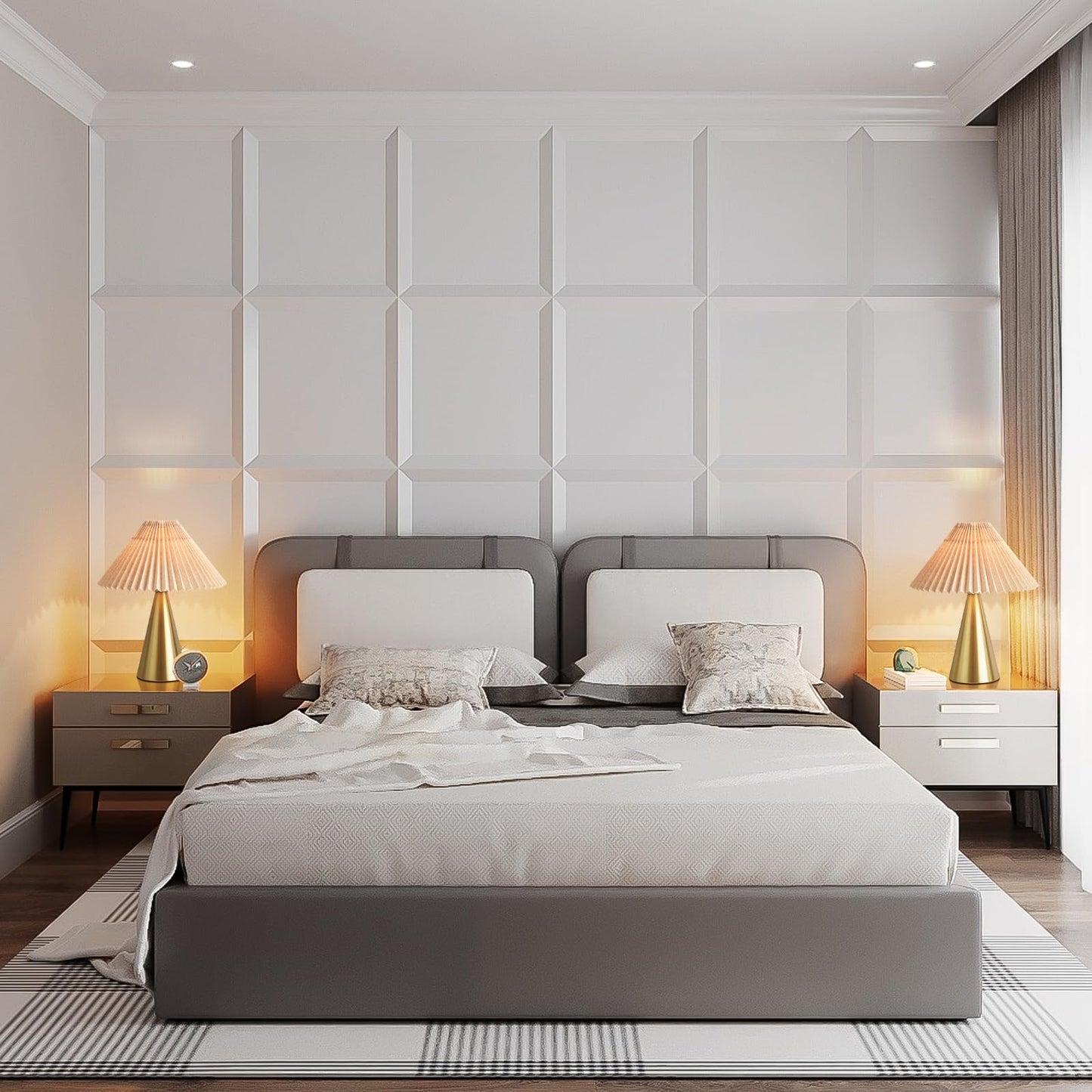 Ziqqeelam Gold Small Table Lamp, Cute Table Lamp, Pleated Table Lamp,Brass Gold Bedroom Lamps for Nightstand, Small Scalloped Lamp Shade Table Lamps for Small Spaces for Bedroom,Living Room