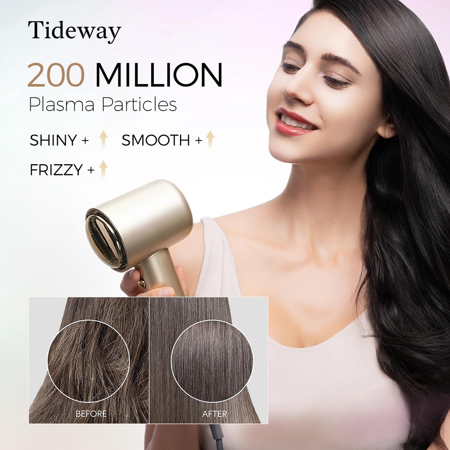 Tideway Hair Dryer Professional High-Speed Ionic Blow Dryer 110,000 RPM, Compact Hair Dryer with Magnetic Diffuser, Fast Drying with Brushless Motor Low Noise Smart Temperature Control-H11