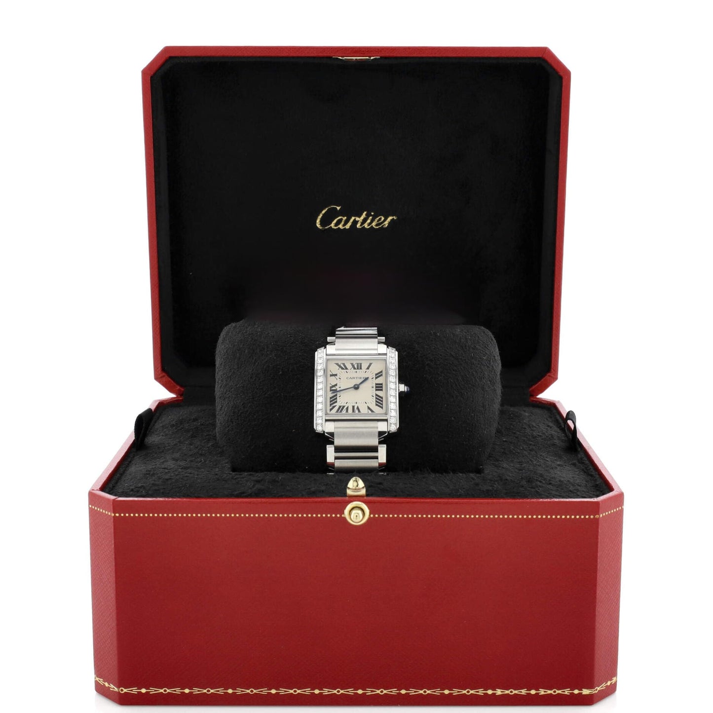 Cartier, Pre-Loved Tank Francaise Quartz Watch Stainless Steel with Diamond Bezel 25
