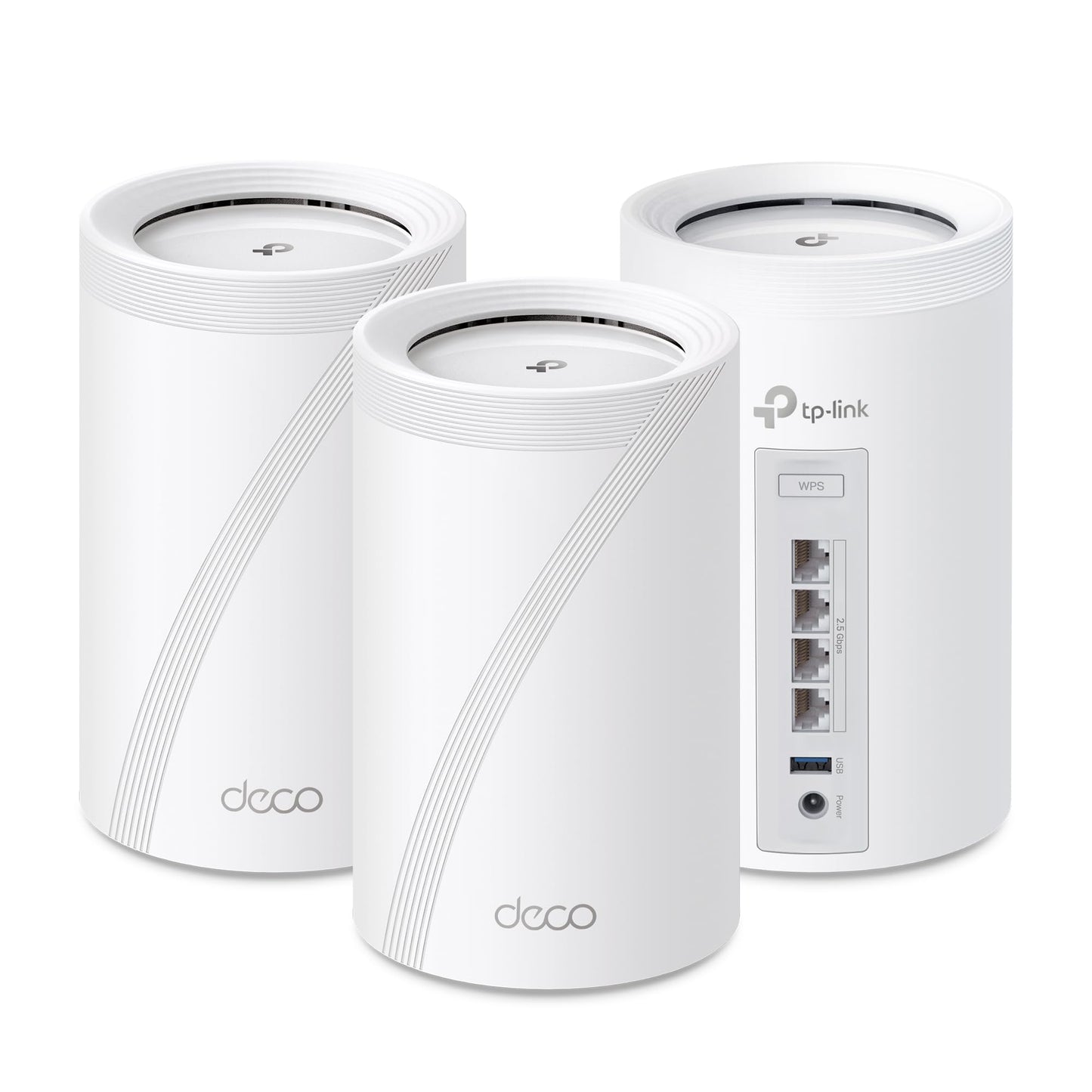 TP-Link Deco BE63 Tri-Band WiFi 7 BE10000 Whole Home Mesh System - 6-Stream 10 Gbps, 4x2.5G Ports Wired Backhaul, 4X Smart Internal Antennas, VPN, MU-MIMO, HomeShield, Free Expert Support (3-Pack)