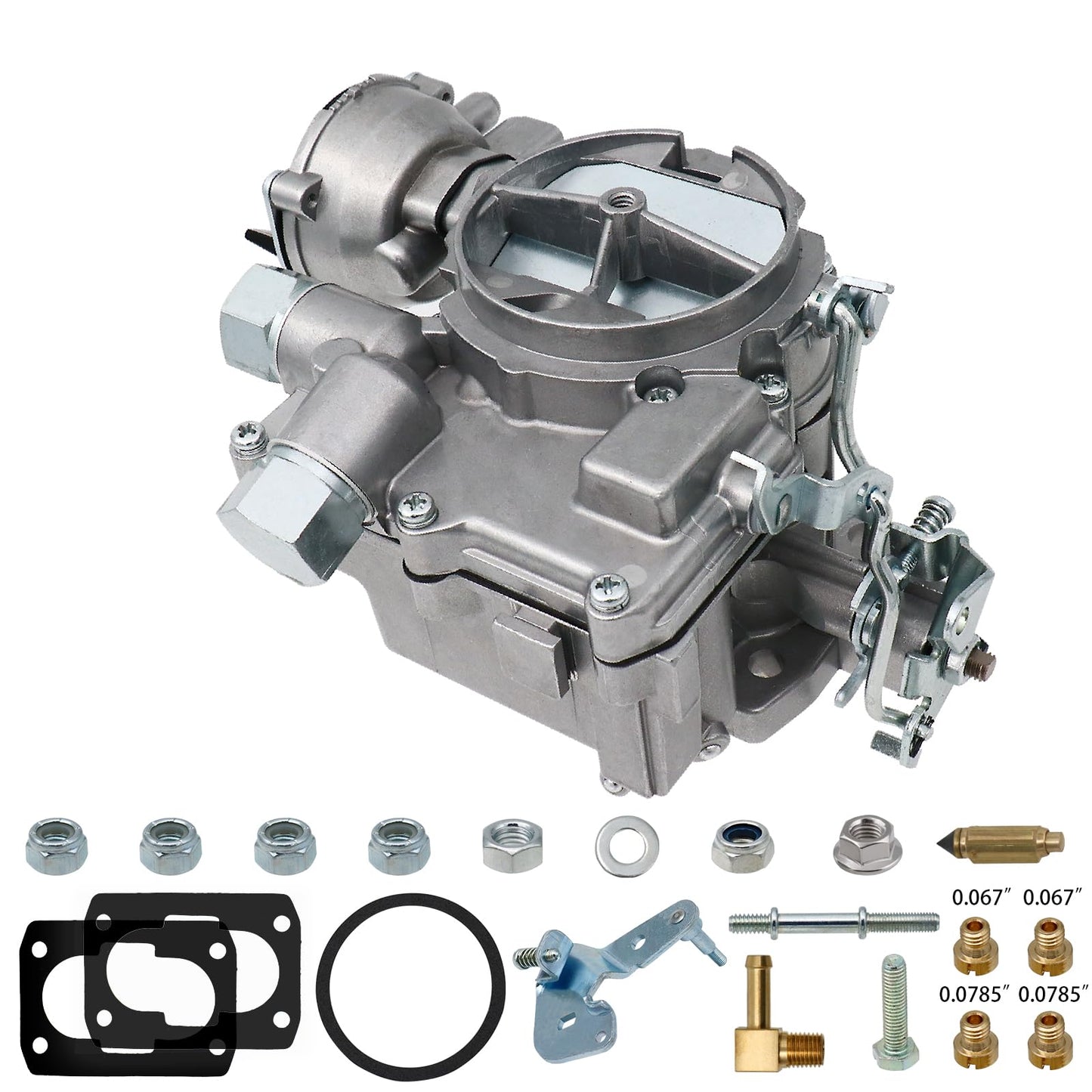 NENKUTEN Marine Carburetor 2 Barrel Carb for Mercruiser 3.0L 2.5L 4 CYL Engines with Electric Choke Jets Long Linkage and Gaskets nut, Replace 3310-864940A01, Base Bolt Pattern is 3 3/4 X 2 inches