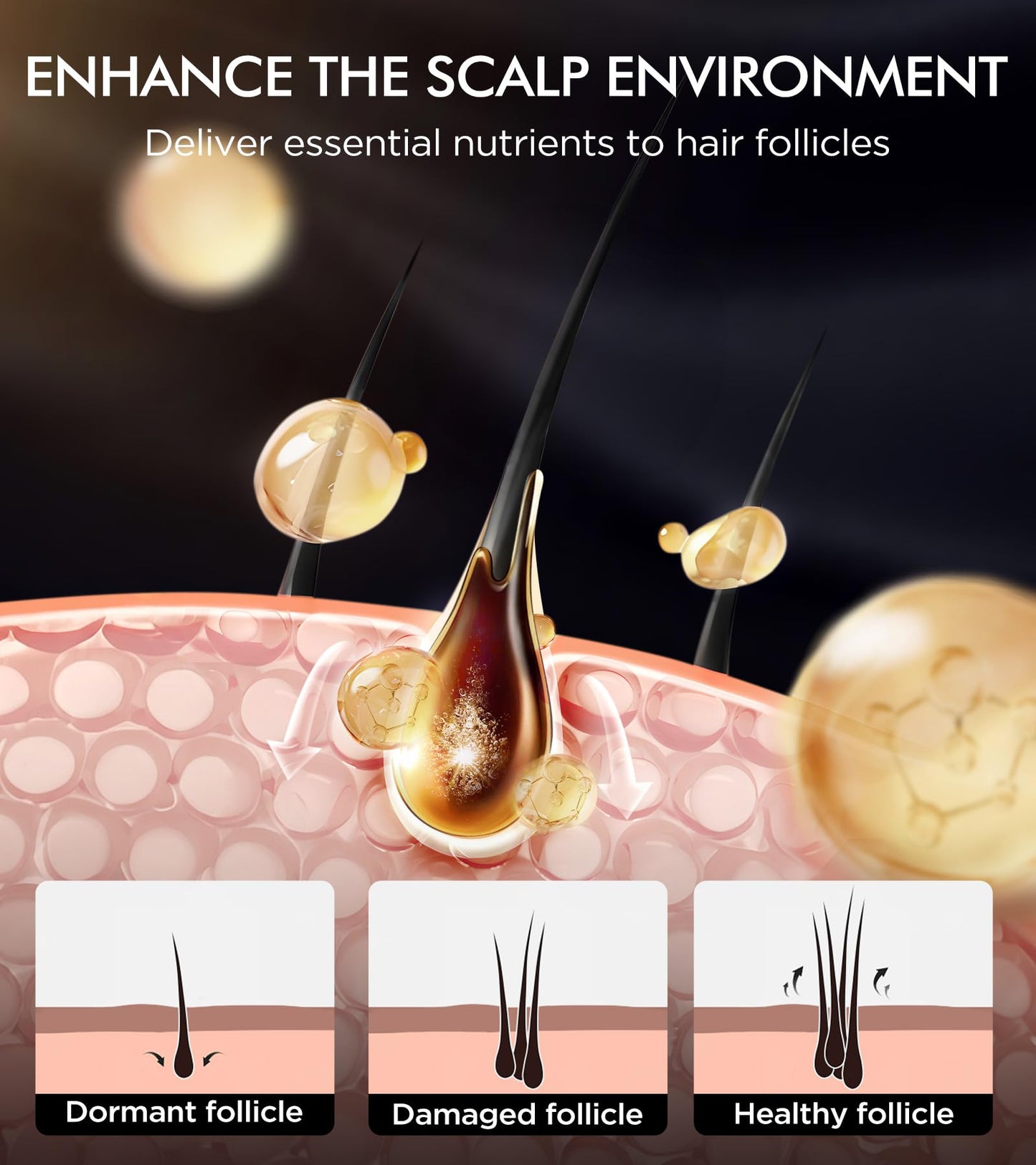 Tripeptide-Infused Hair Growth Biotin Shampoo and Conditioner Set, Onion Anti-Loss Volumizing Moisturizing Treatment for Soft Shine Hair, Rosemary Clarifying Dandruff Shampoo for Women Men, 2 x 16.9oz