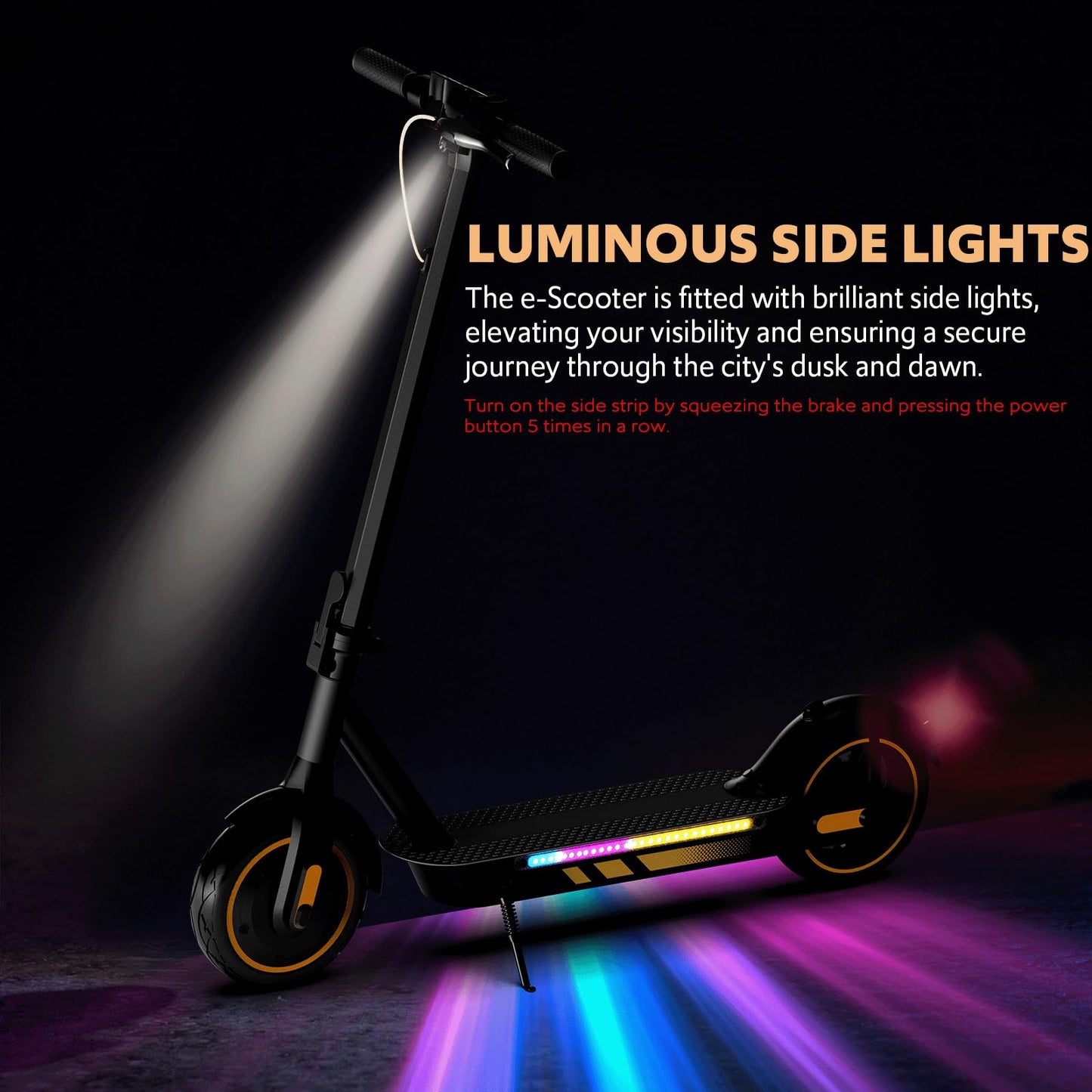 Electric Scooter for Adults, 15Ah Battery 28 Miles Range, 600W Motor, 10" Tires, Folding E Scooter with Drum Braking System, Smart APP Control