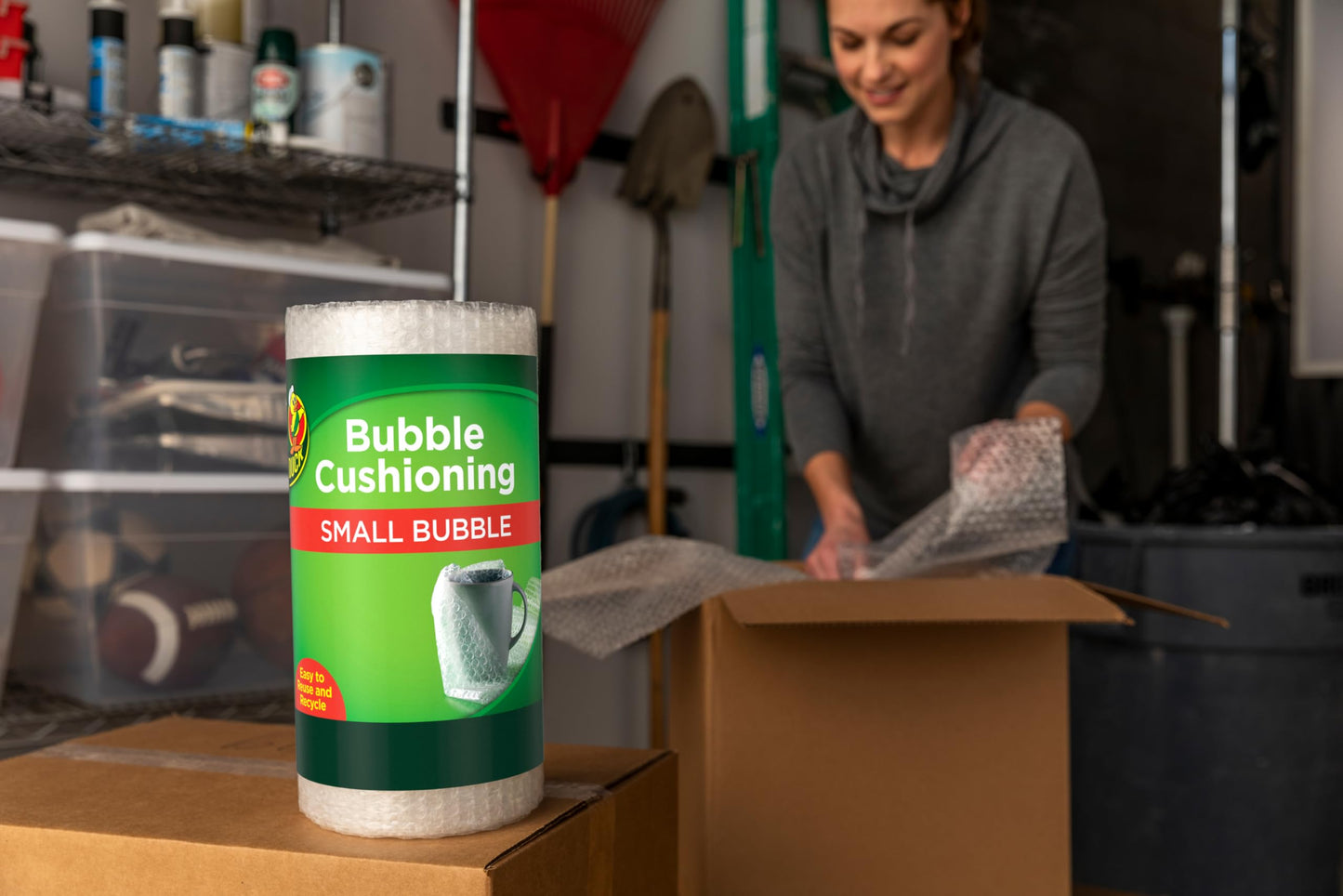 Duck Brand Small Bubble Cushioning Wrap for Moving & Shipping - 30 FT Bubble Packing Wrap for Extra Protection Packaging Boxes & Mailers - Clear Bubble Roll Moving Supplies, Perforated Every 12 IN
