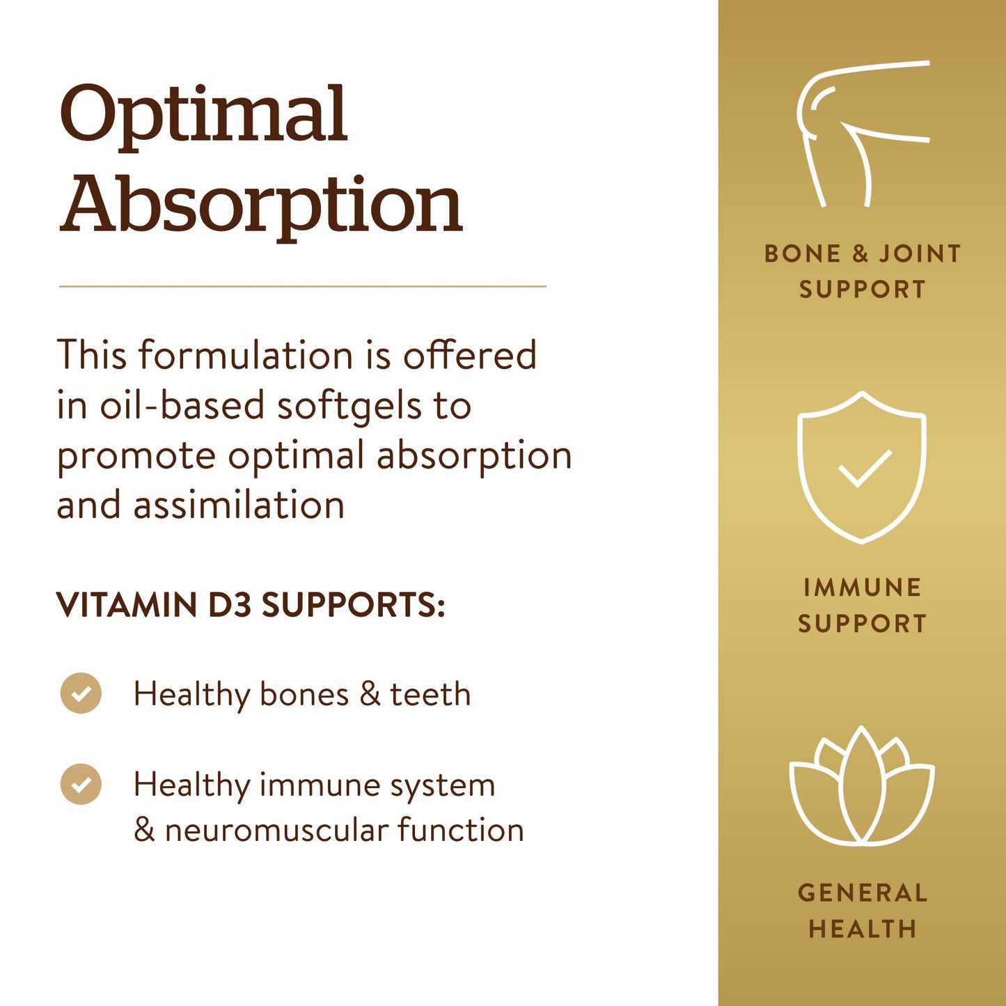 Solgar Vitamin D3 (Cholecalciferol) 125 MCG (5000 IU), 100 Softgels - Helps Maintain Healthy Bones & Teeth - Immune System Support - Non GMO, Gluten-Free, Dairy Free - 100 Servings