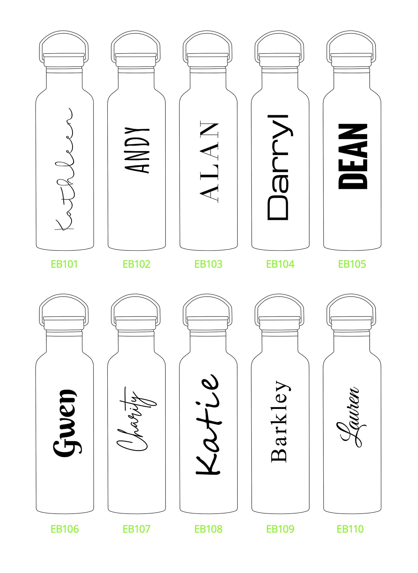 Personalized Insulated Water Bottle 25oz (750ml) Premium Quality Stainless Steel Double Wall Vacuum Elemental Bottle BEST for Birthday Gift, Holiday Gift, Valentine Gift - 20 designs to choose from