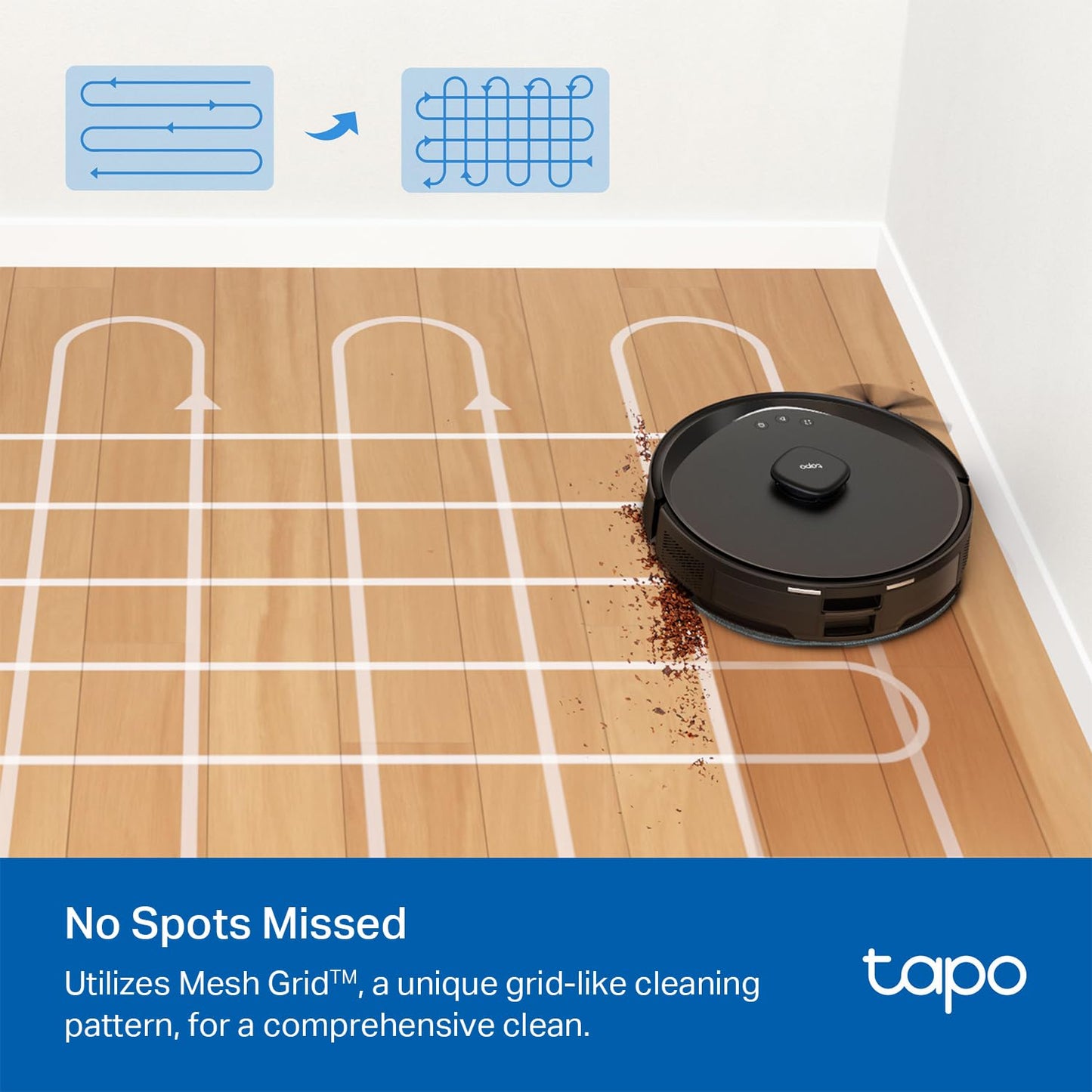 Tapo LiDAR Smart Navigation Robot Vacuum and Mop, 5300Pa Max, 97%+ Dust Pickup Rate, Customizable Cleaning, Self-Charging, Works w/Alexa & Google Home, RV30 Max