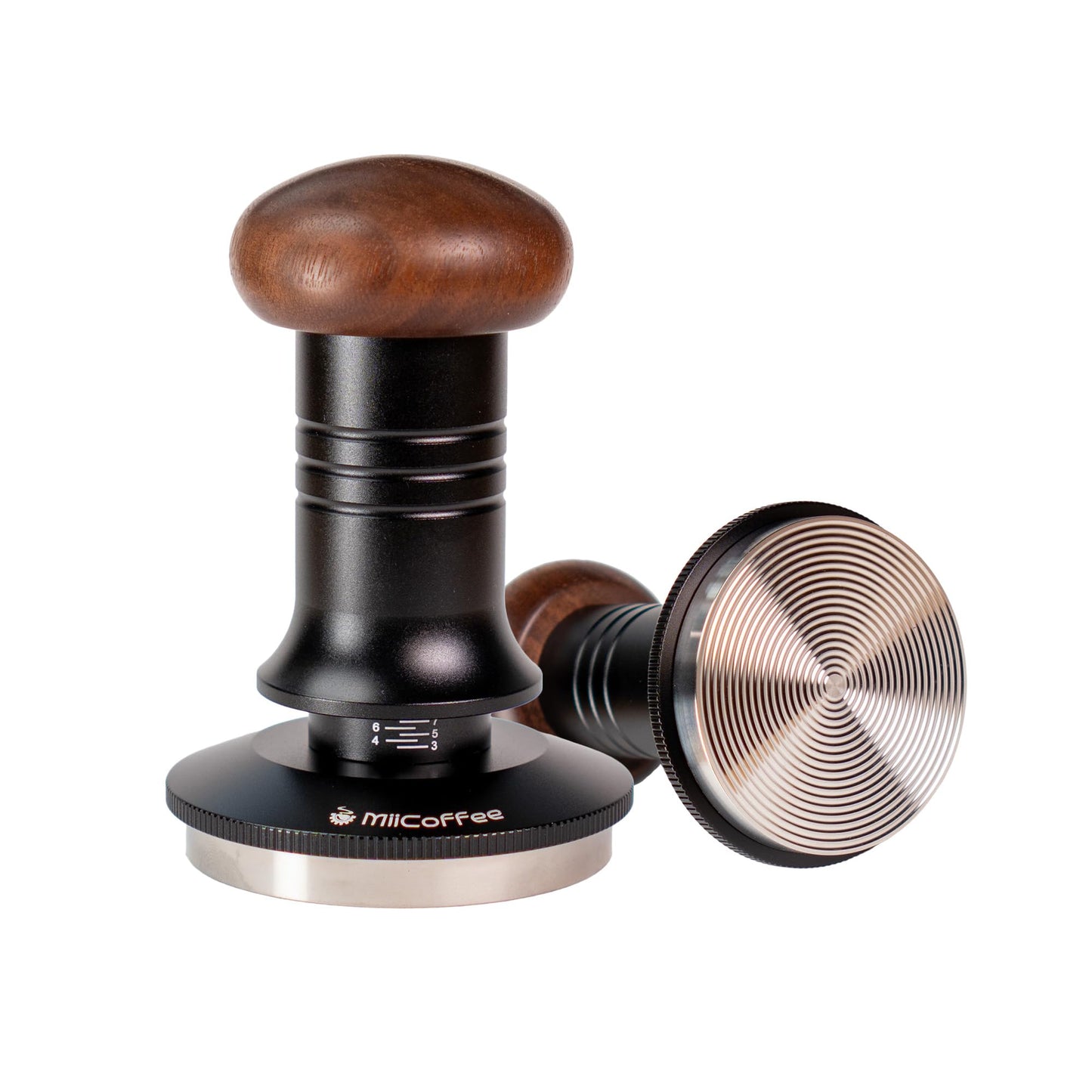 MiiCoffee Espresso Coffee Tamper 58.5mm, Level Coffee Tamper for 58mm Portafilter, Adjustable Depth Stainless Steel Ripple Base