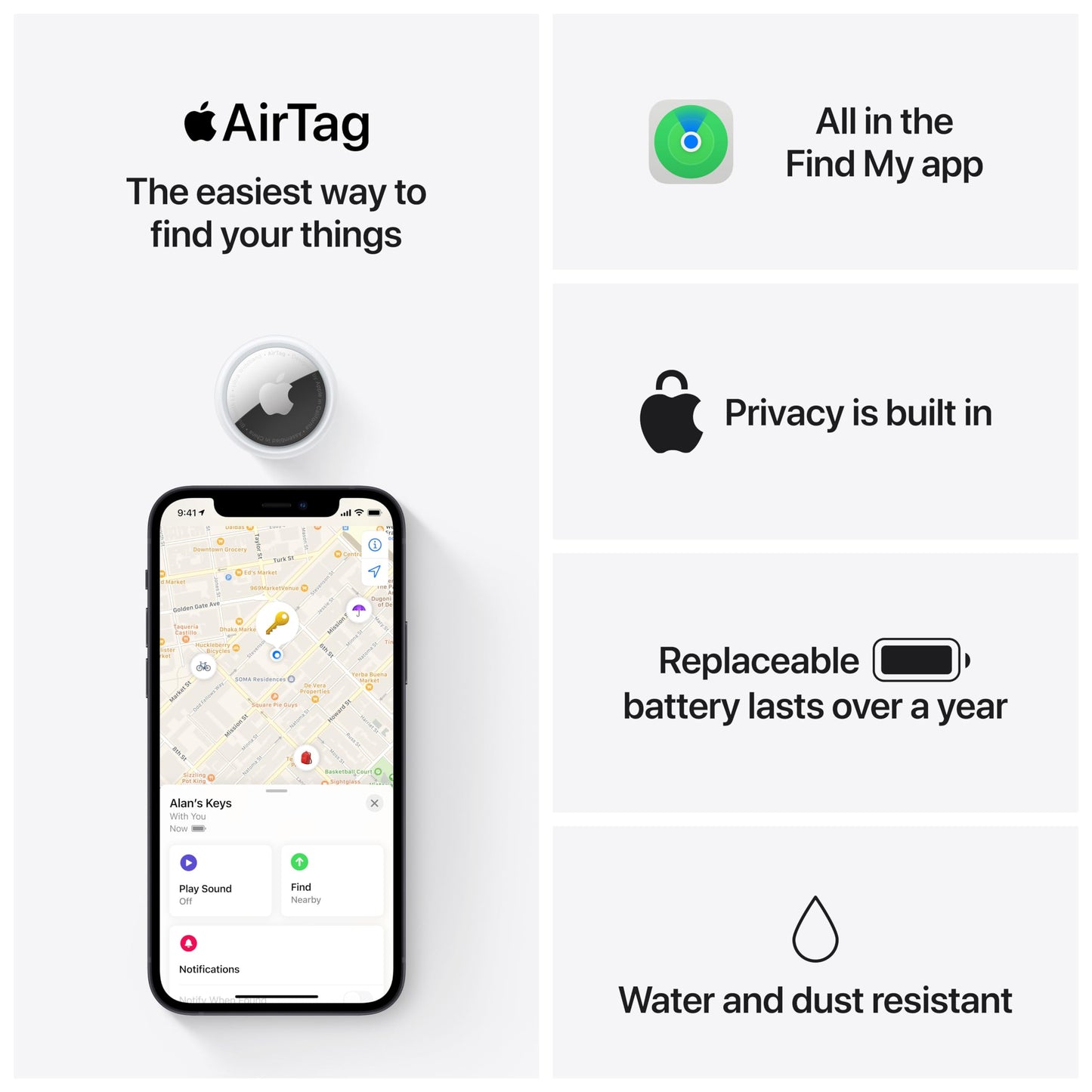 Apple AirTag. Keep Track of and find Your Keys, Wallet, Luggage, Backpack, and More. Simple one-tap Set up with iPhone or iPad